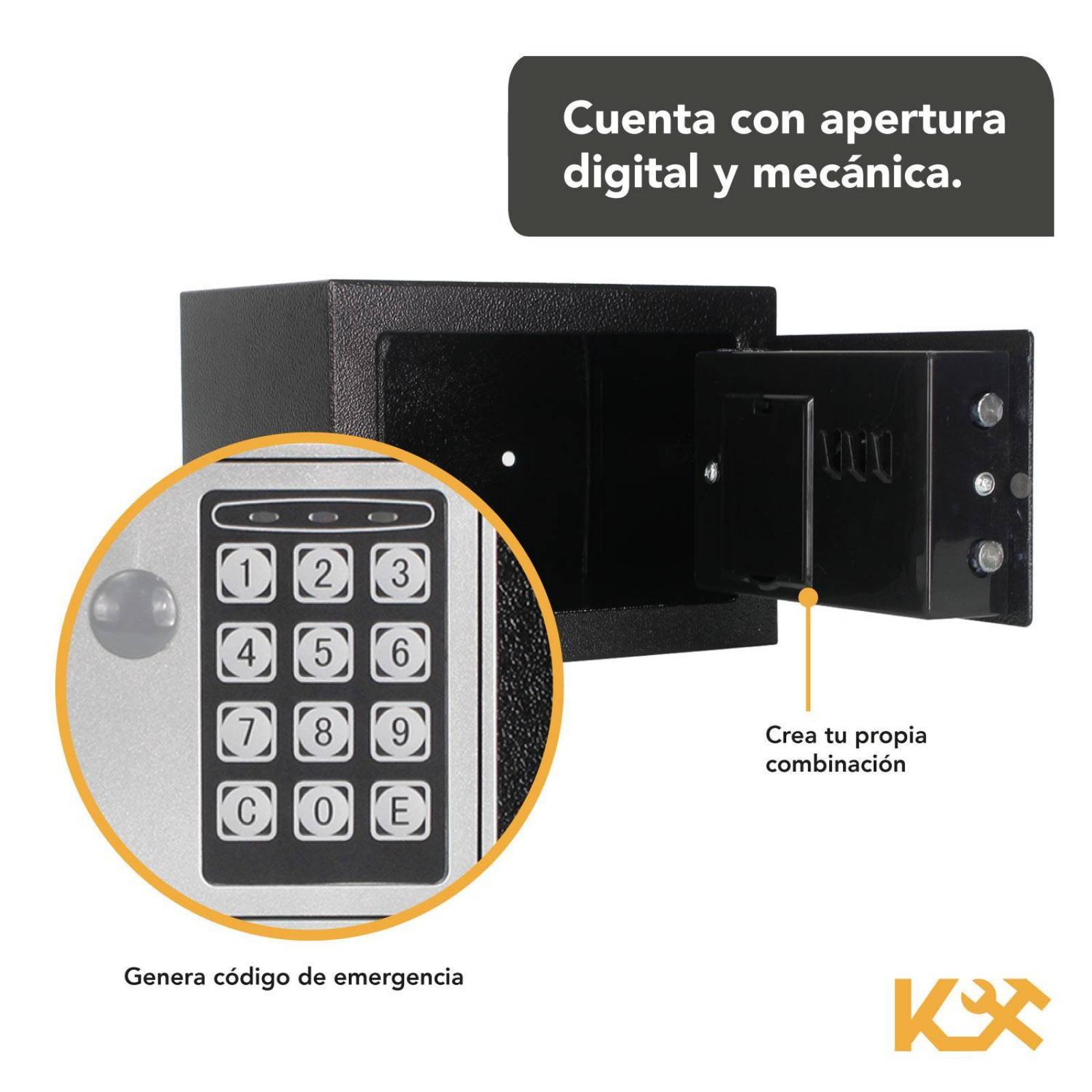 Caja Fuerte De Seguridad Digital Con Apertura Electrónica Negra