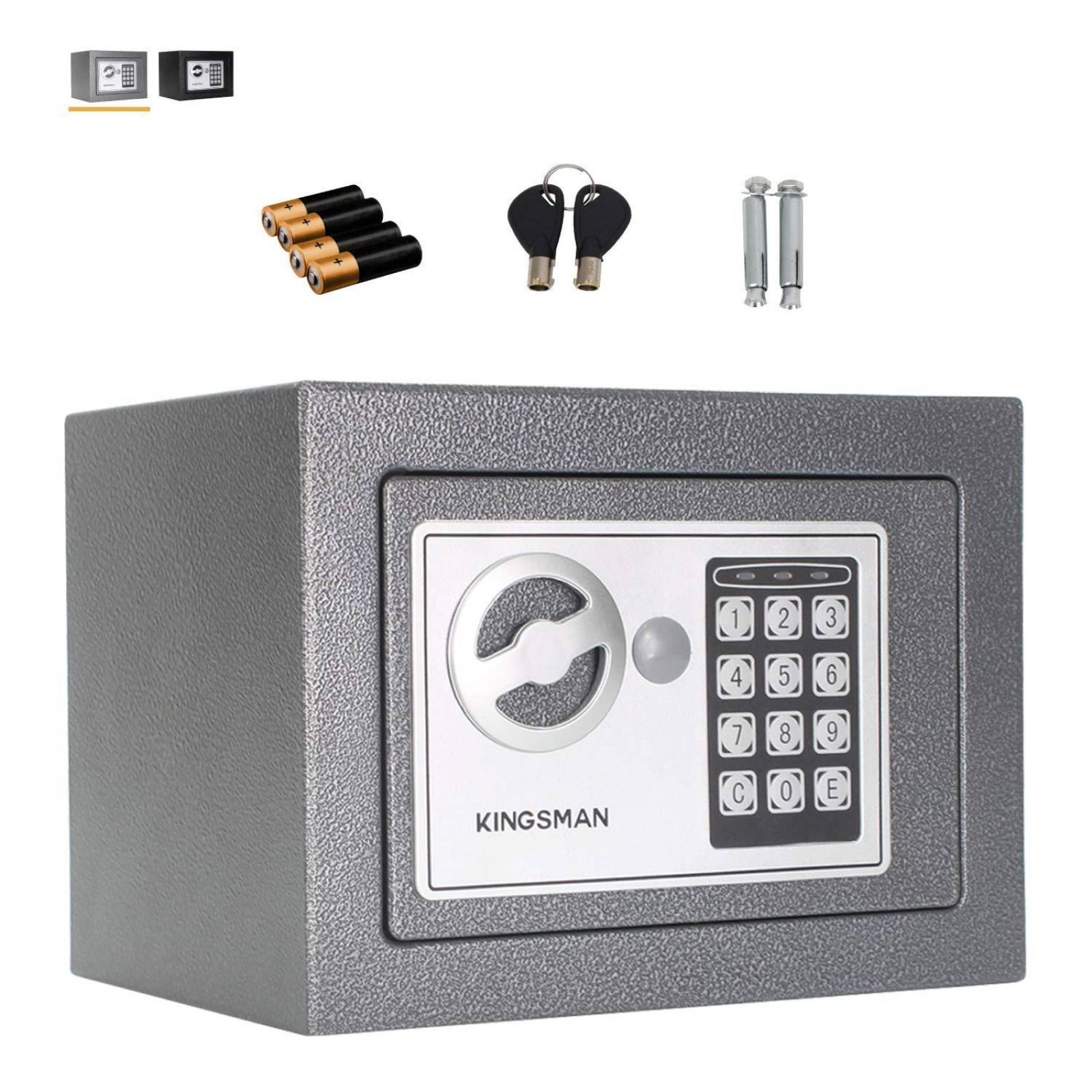 Caja Fuerte Negra De Seguridad Digital Con Llave Pequeña Gris 1