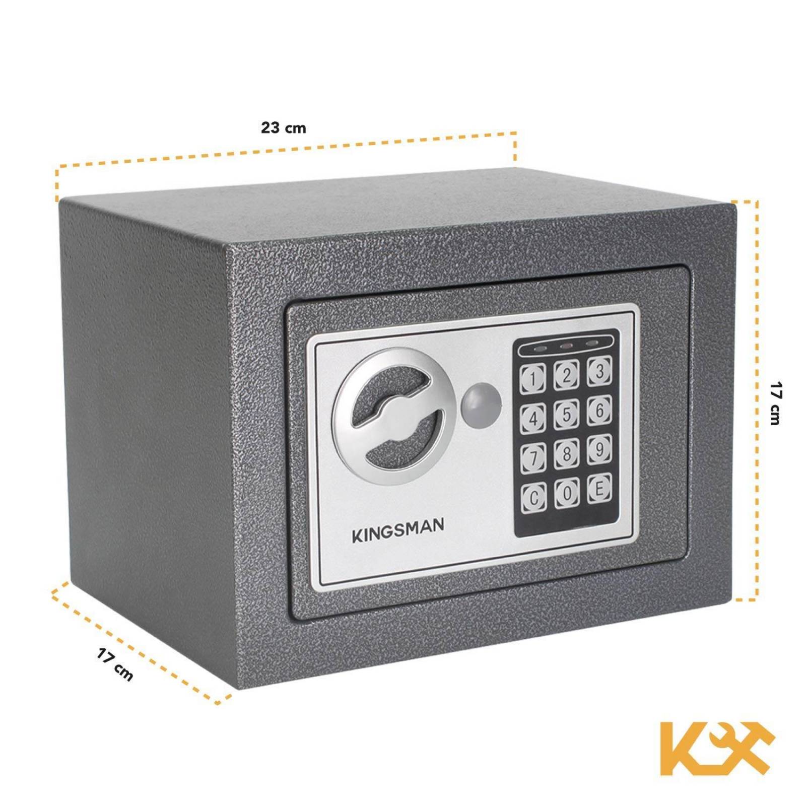 Caja Fuerte Negra De Seguridad Digital Con Llave Pequeña Gris 1