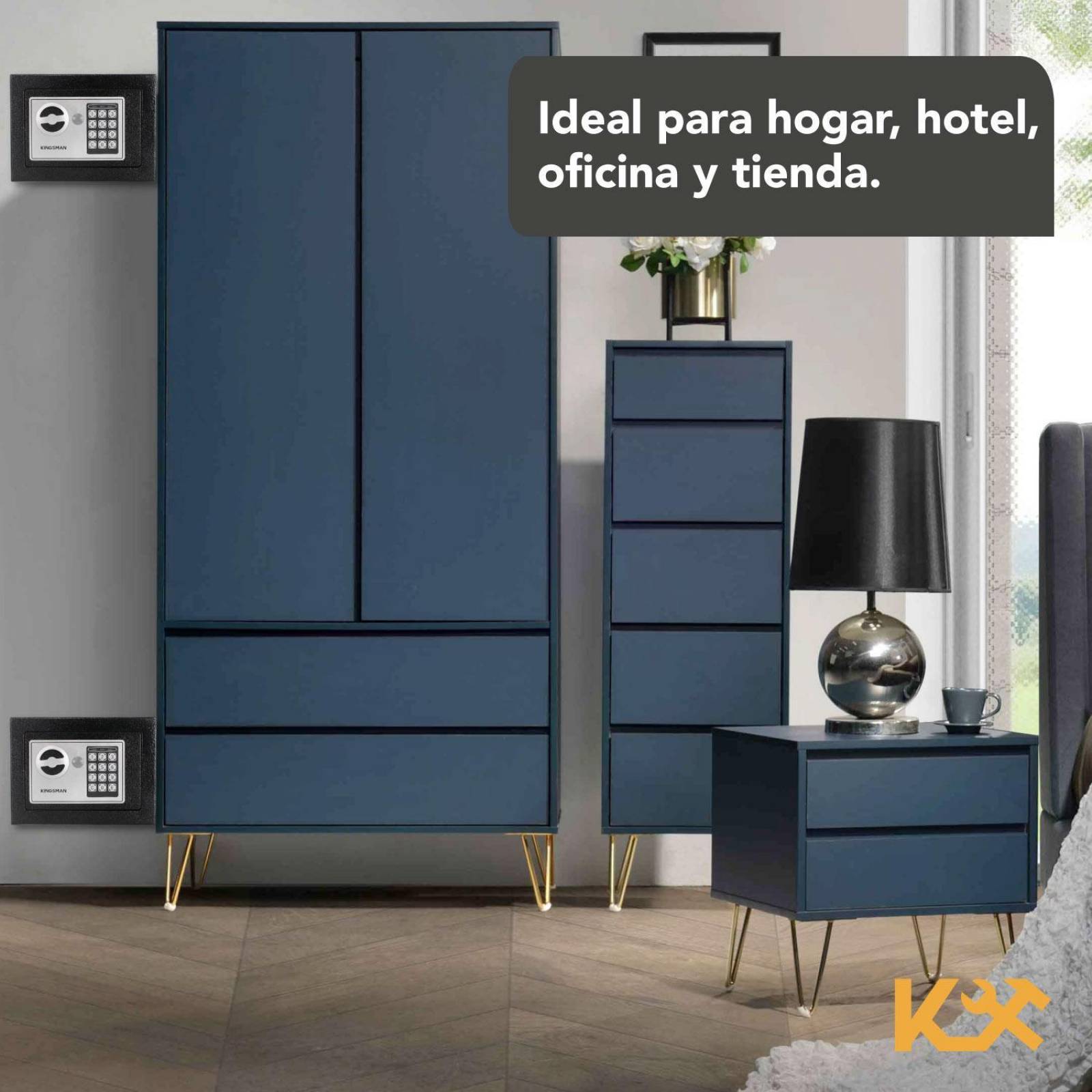 Caja Fuerte Negra De Seguridad Digital Con Llave Pequeña Gris 1