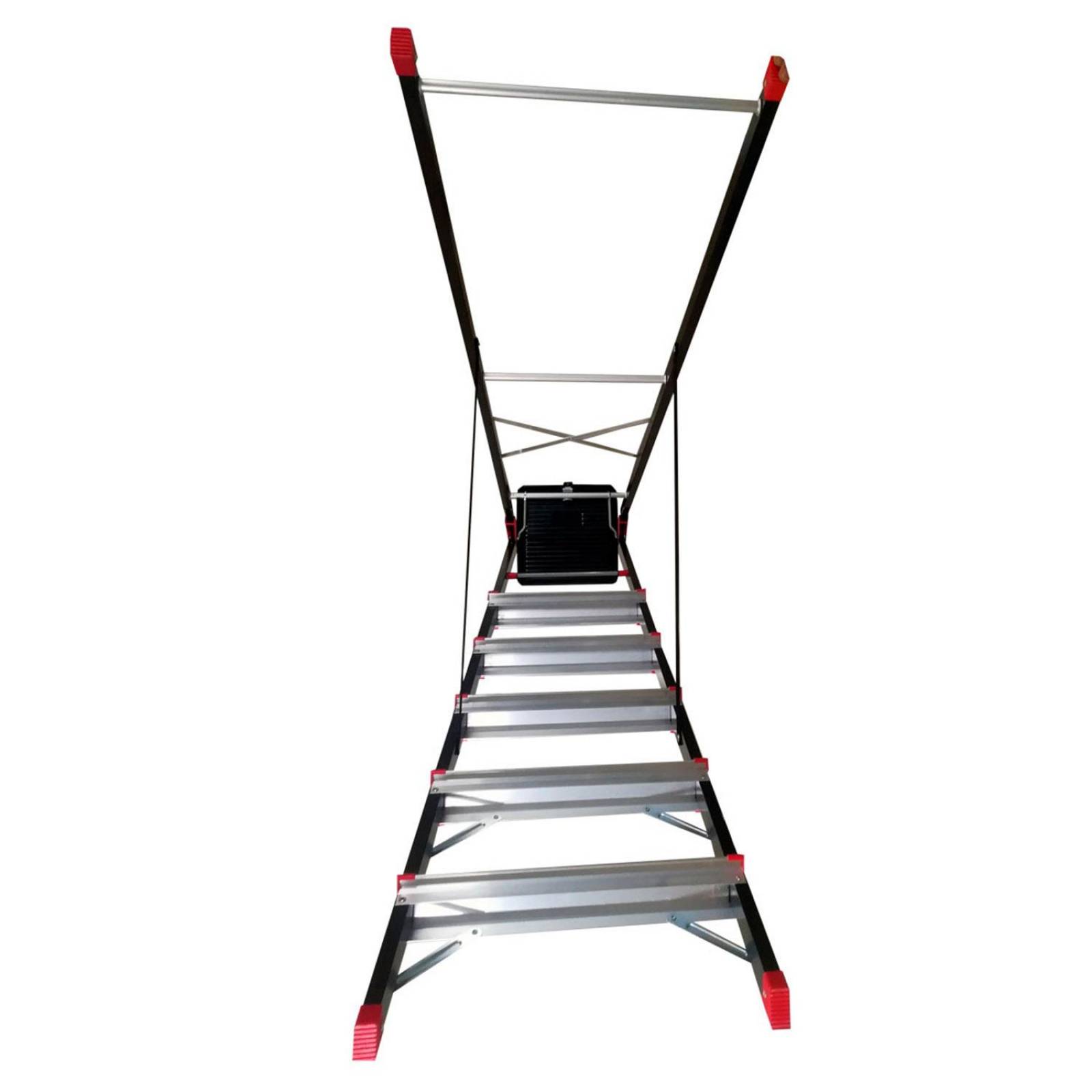 Escalera Tijera Aluminio 6 Escalones Cuerpo Acero Peldaños 