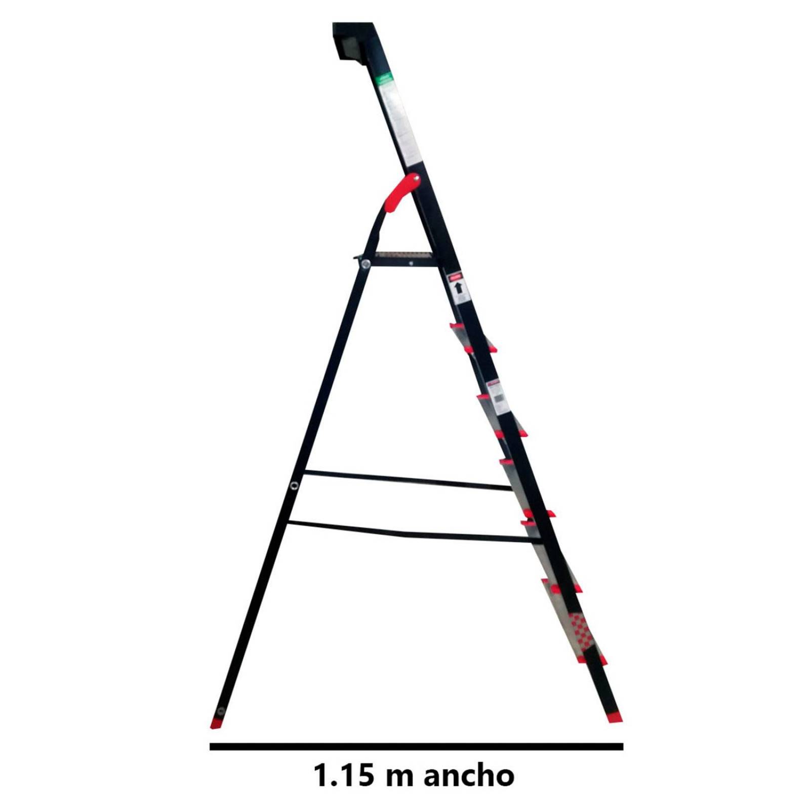 Escalera Tijera Aluminio 6 Escalones Cuerpo Acero Peldaños 