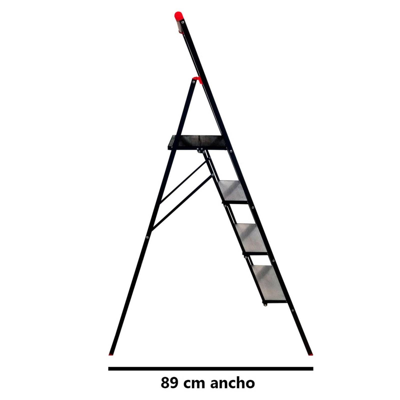 Escalera Tijera Aluminio Cuerpo Acero 4 Escalones Peldaños 