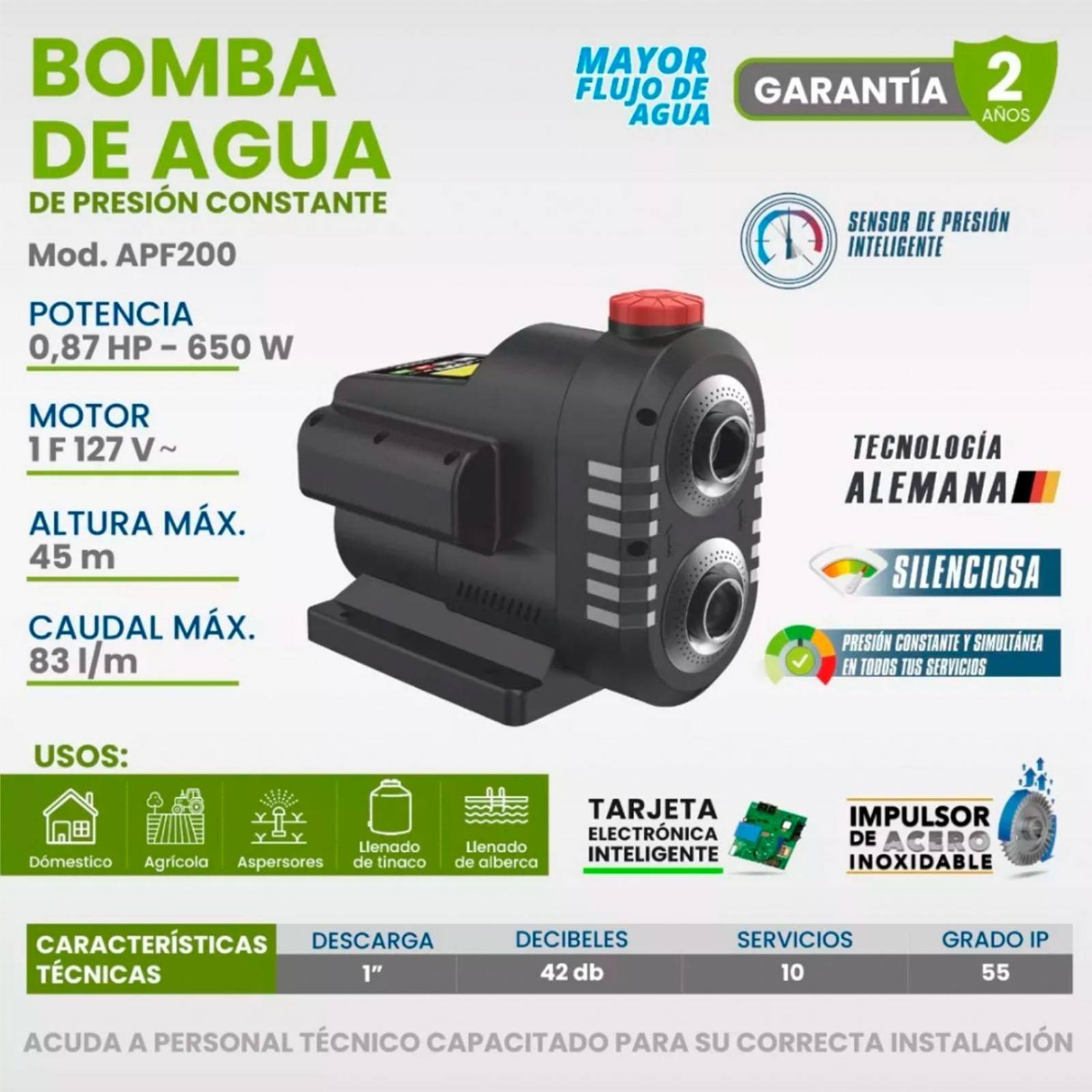 Bomba Presurizadora De Presión Constante 650w Igoto 
