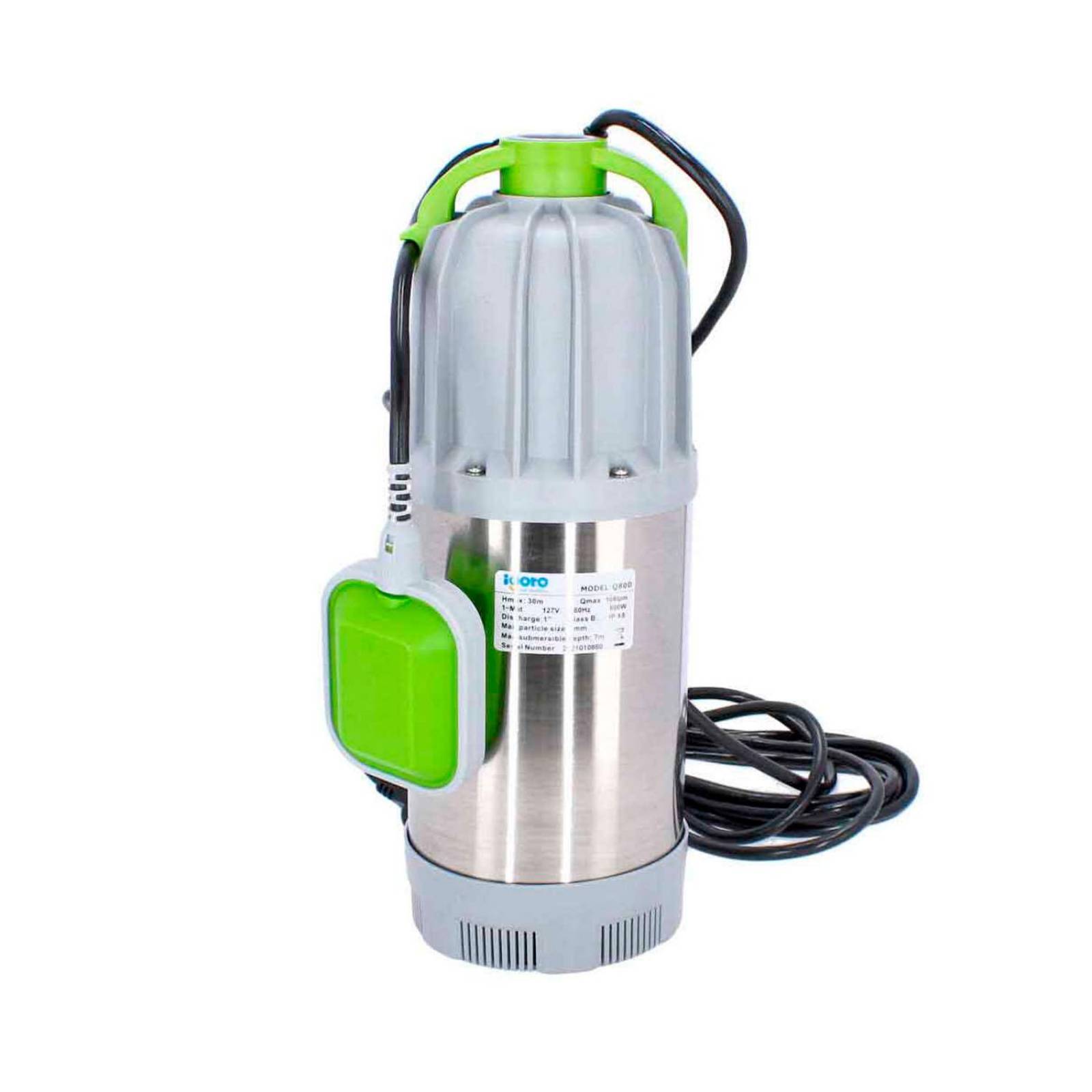 Bomba Sumergible Acero Inoxidable Con Flotador 1-1/3hp Igoto 