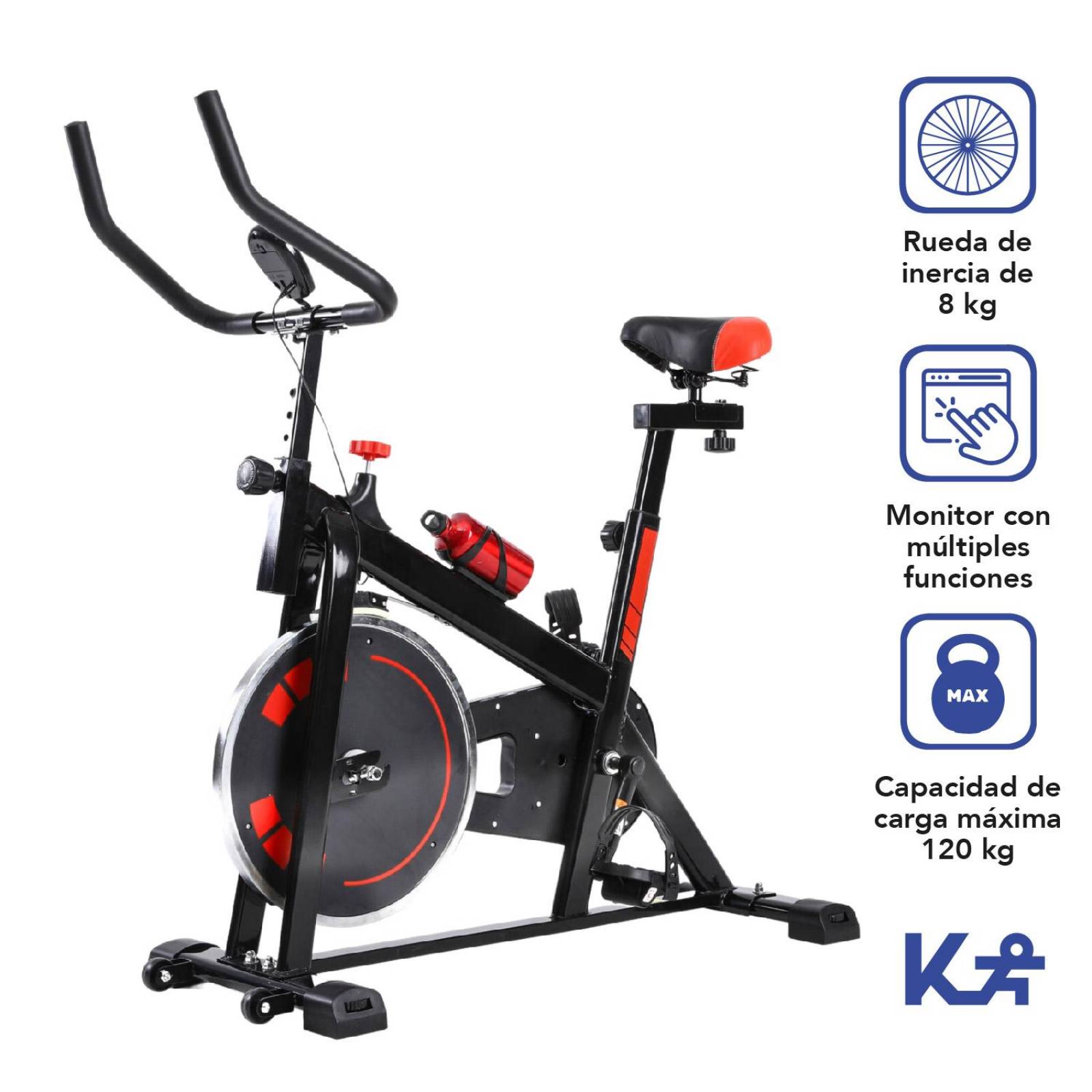 Bicicleta Fija 8 Kg Spinning Cardio Fitness Kingsports 