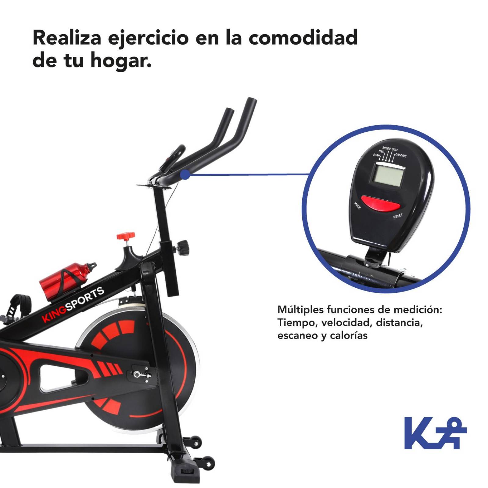 Bicicleta Fija 8 Kg Spinning Cardio Fitness Kingsports 