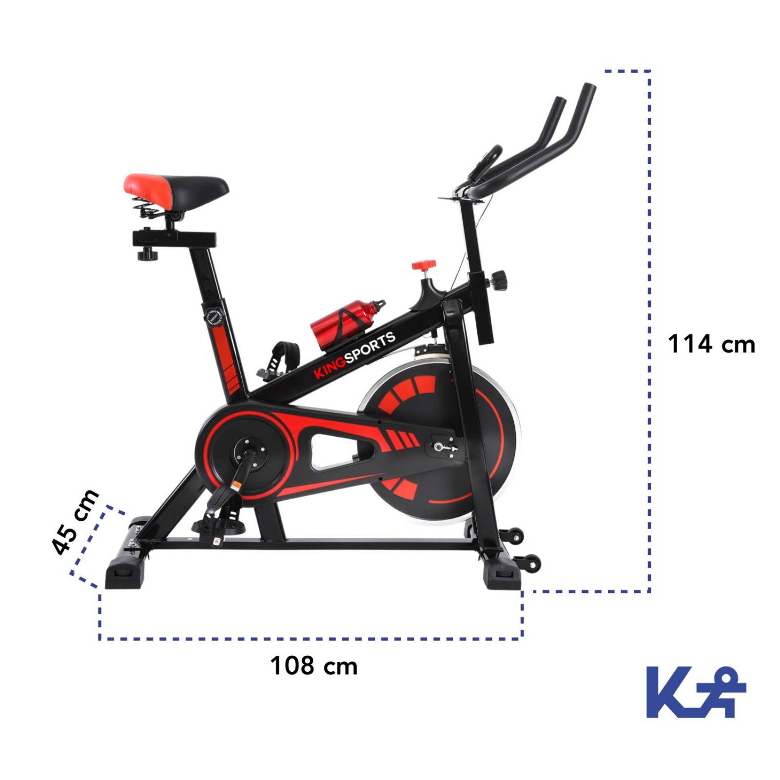 Bicicleta Fija 8 Kg Spinning Cardio Fitness Kingsports 