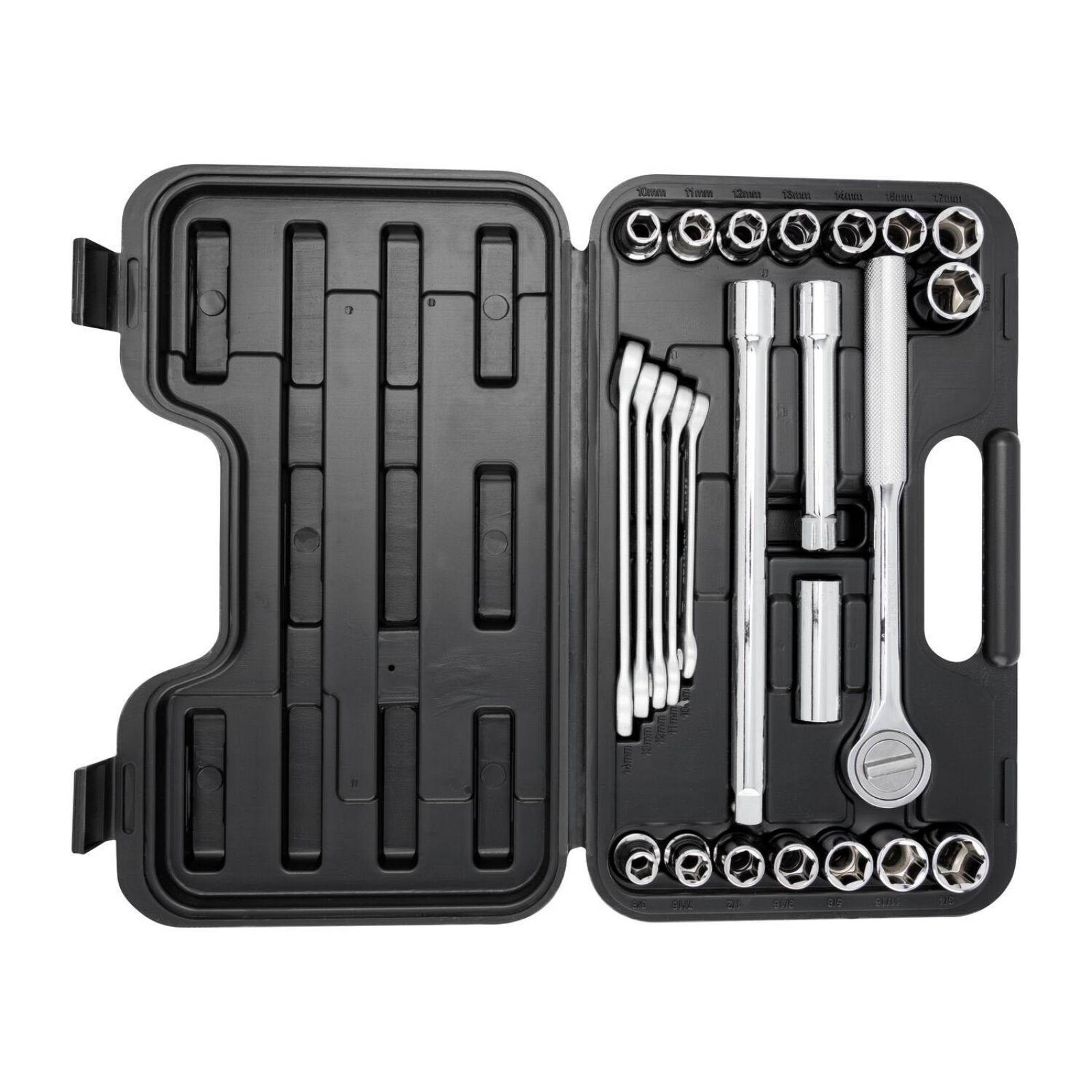 Juego Llaves Métricas Y Dados Sae 1/2 In 25 Piezas Stanley 