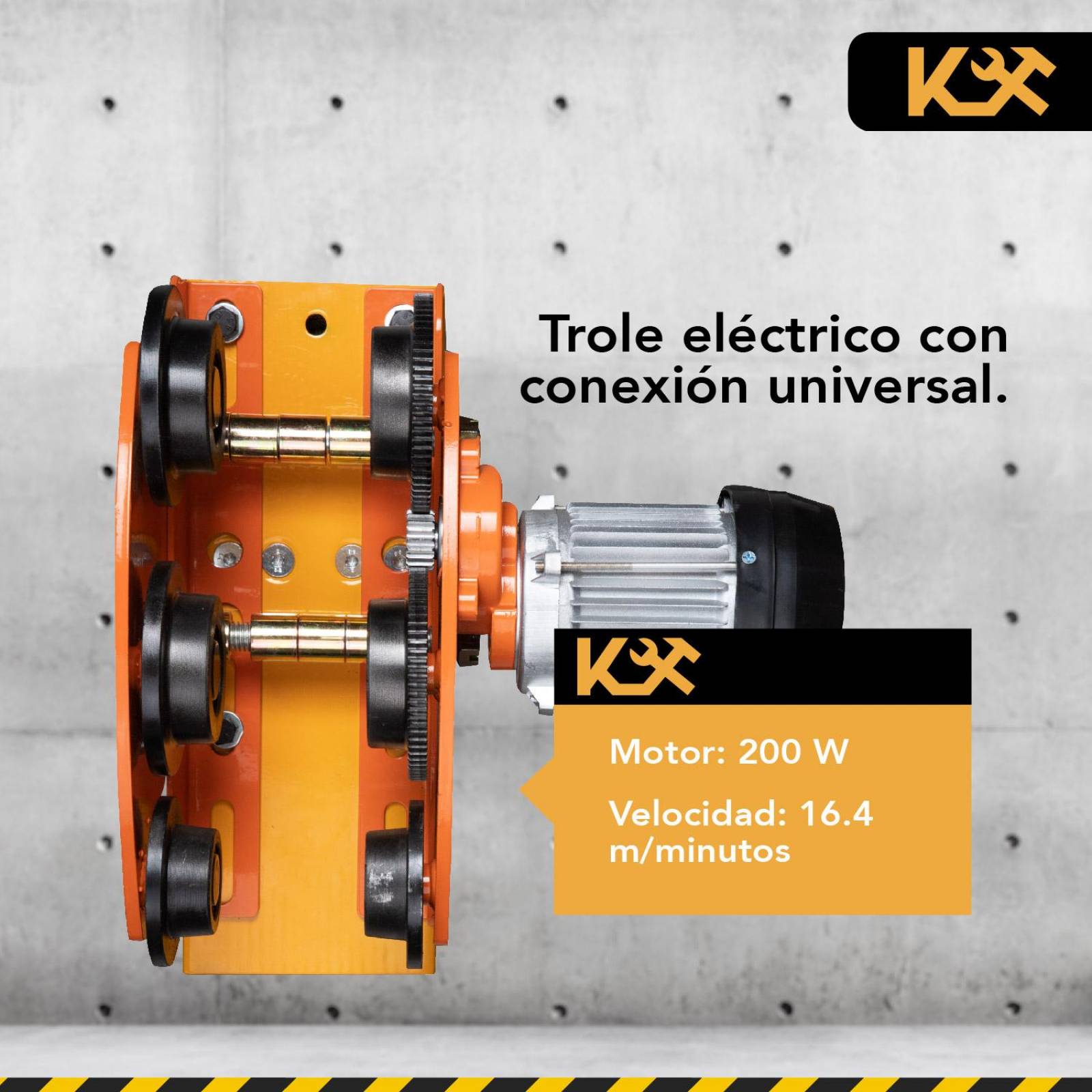 Trole Eléctrico Con Polipasto Alámbrico de 400 a 800 kg 220V