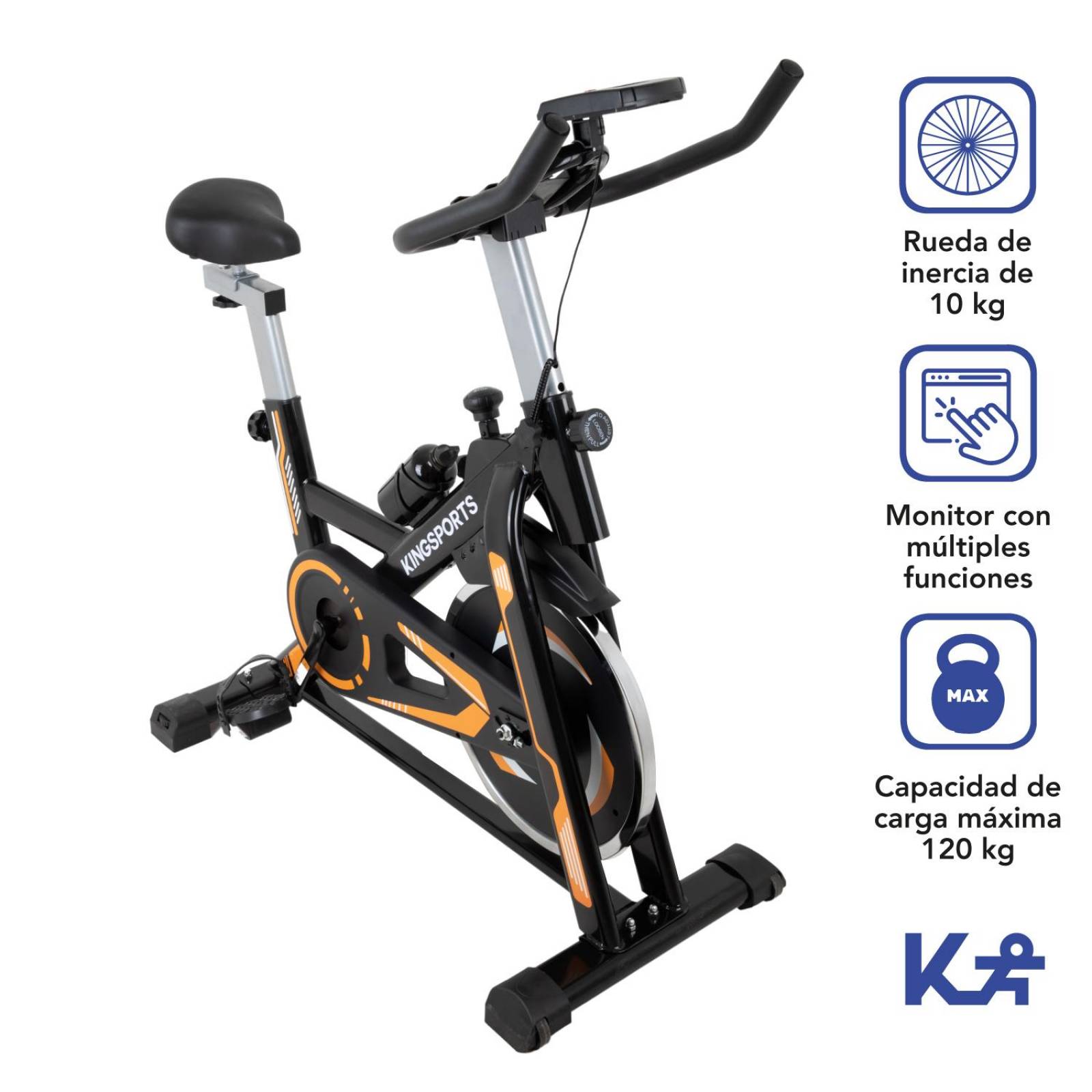 Bicicleta Fija 10 kg Estática Para Spinning Cardio Fitness