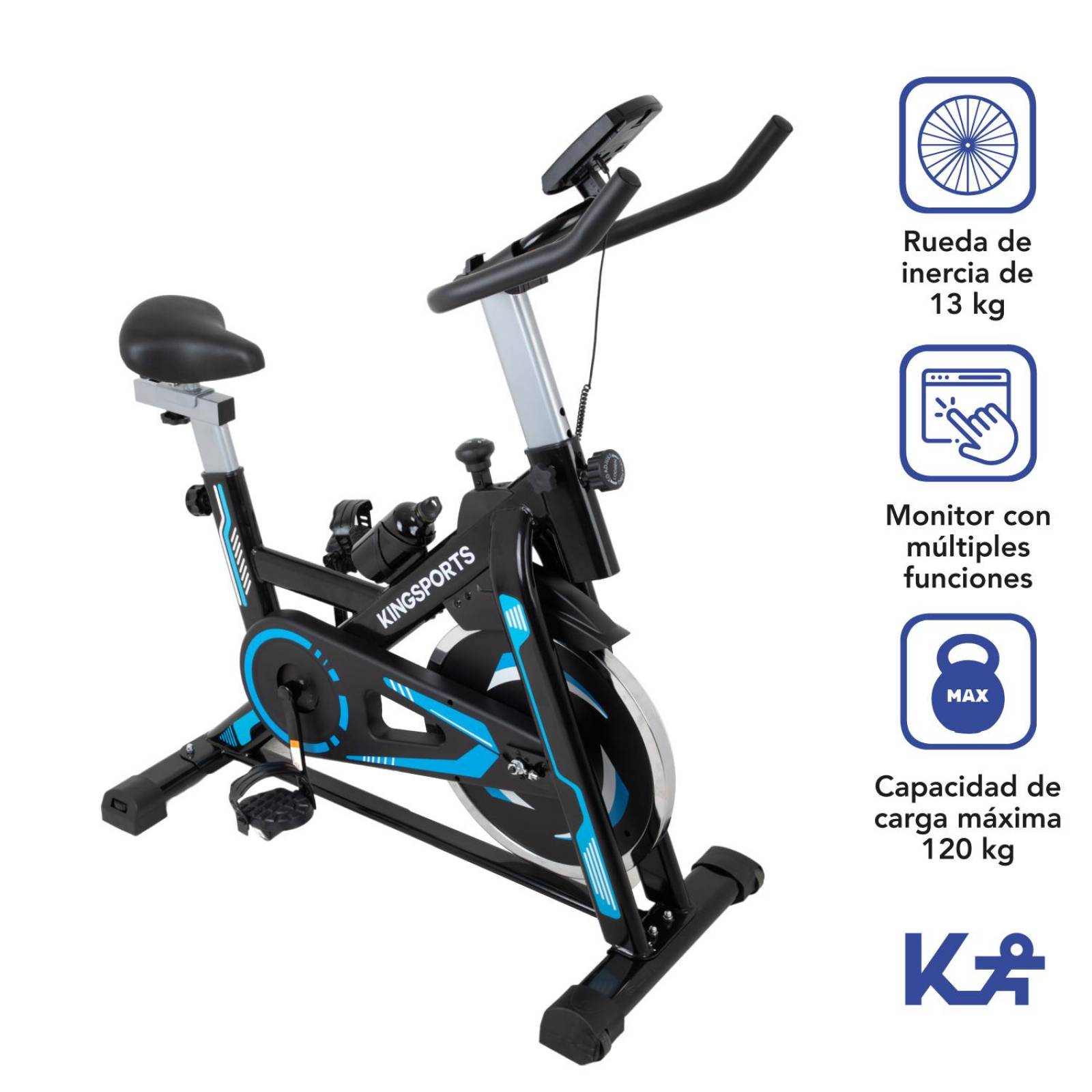Bicicleta Fija 13 kg Estática Para Spinning Cardio Fitness 