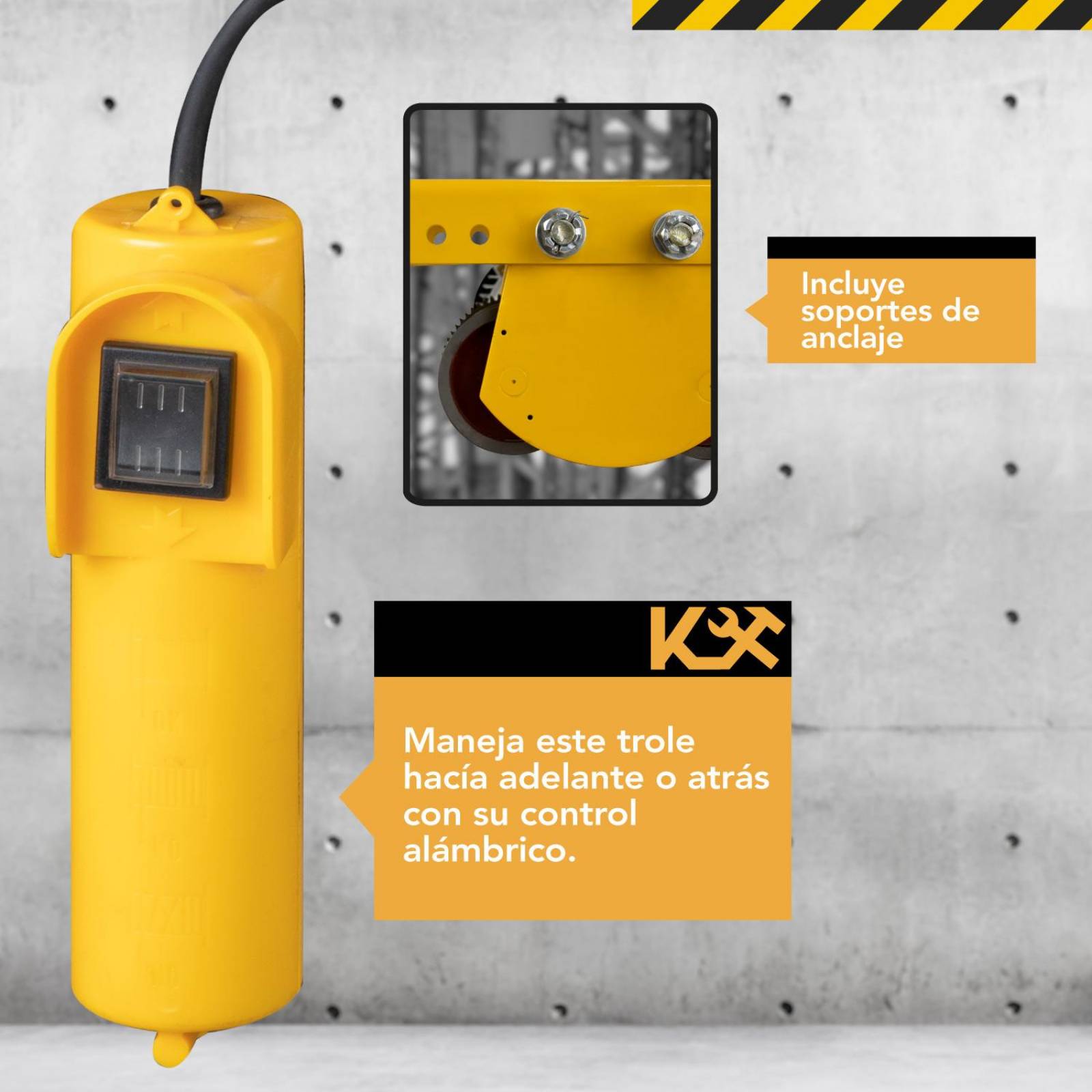 Trole Electrico Para Polipasto 1 Tonelada 110V Con Control