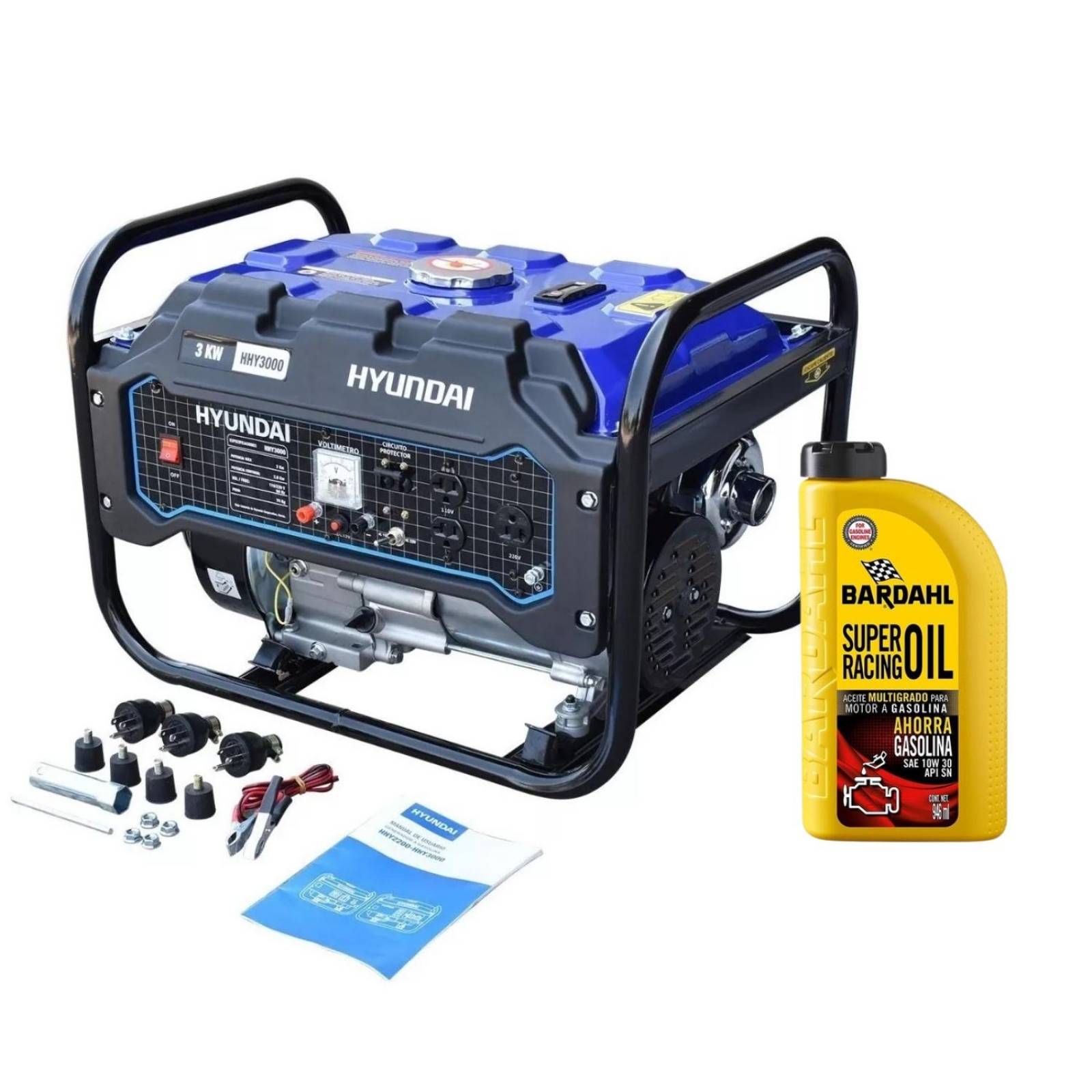 Generador Planta Luz Portatil Gasolina Hyundai + 1Lt Aceite 
