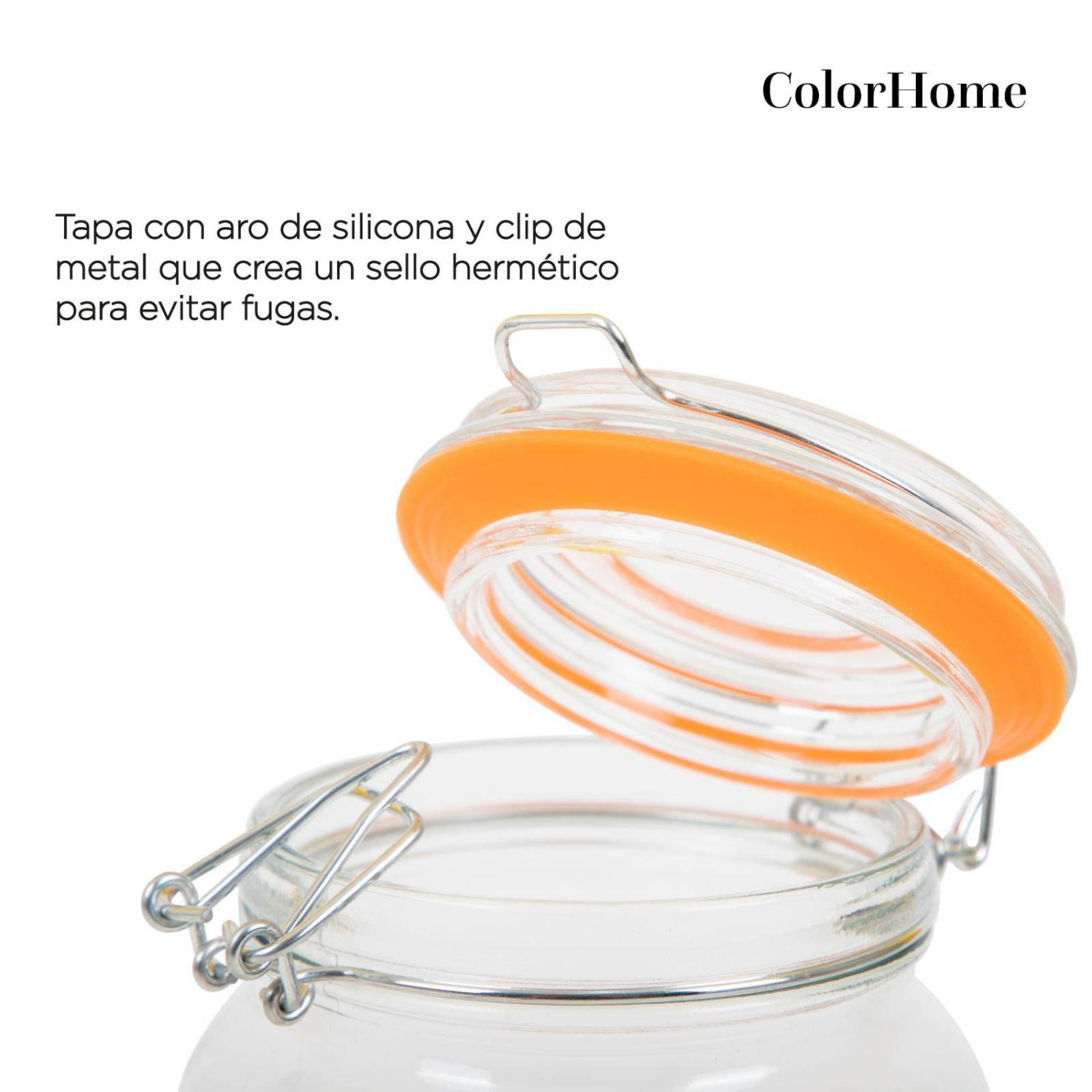 Contenedor Para Almacenaje Cristal Tapa Hermetica 2 Litros 