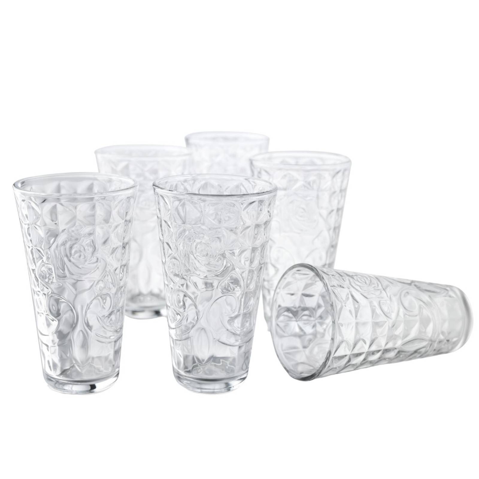 Juego Vasos De Vidrio Lisos 360ml 6 Piezas Santa Elenita 