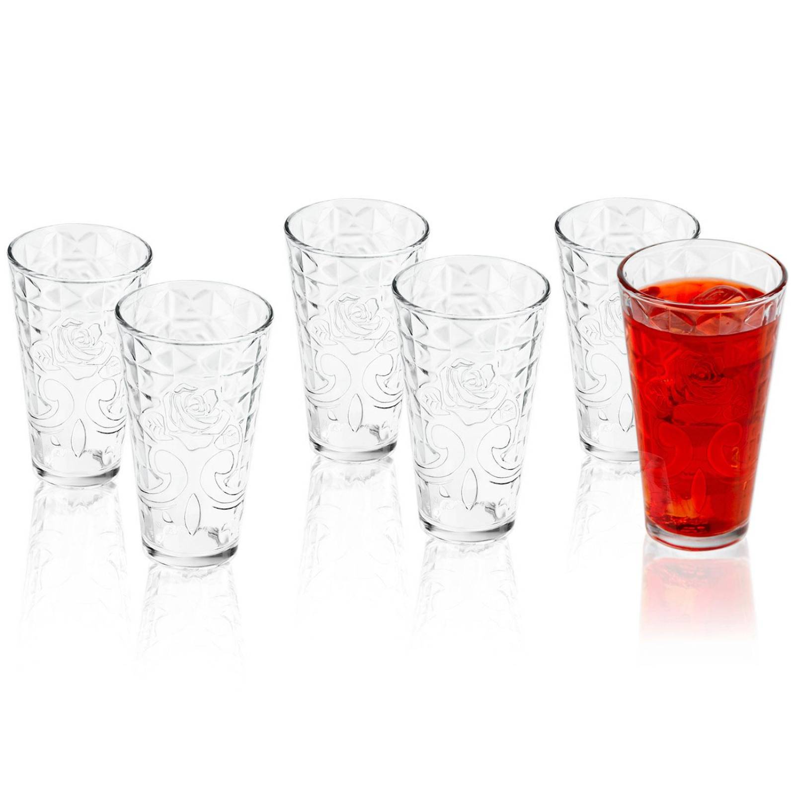 Juego Vasos De Vidrio Lisos 360ml 6 Piezas Santa Elenita 