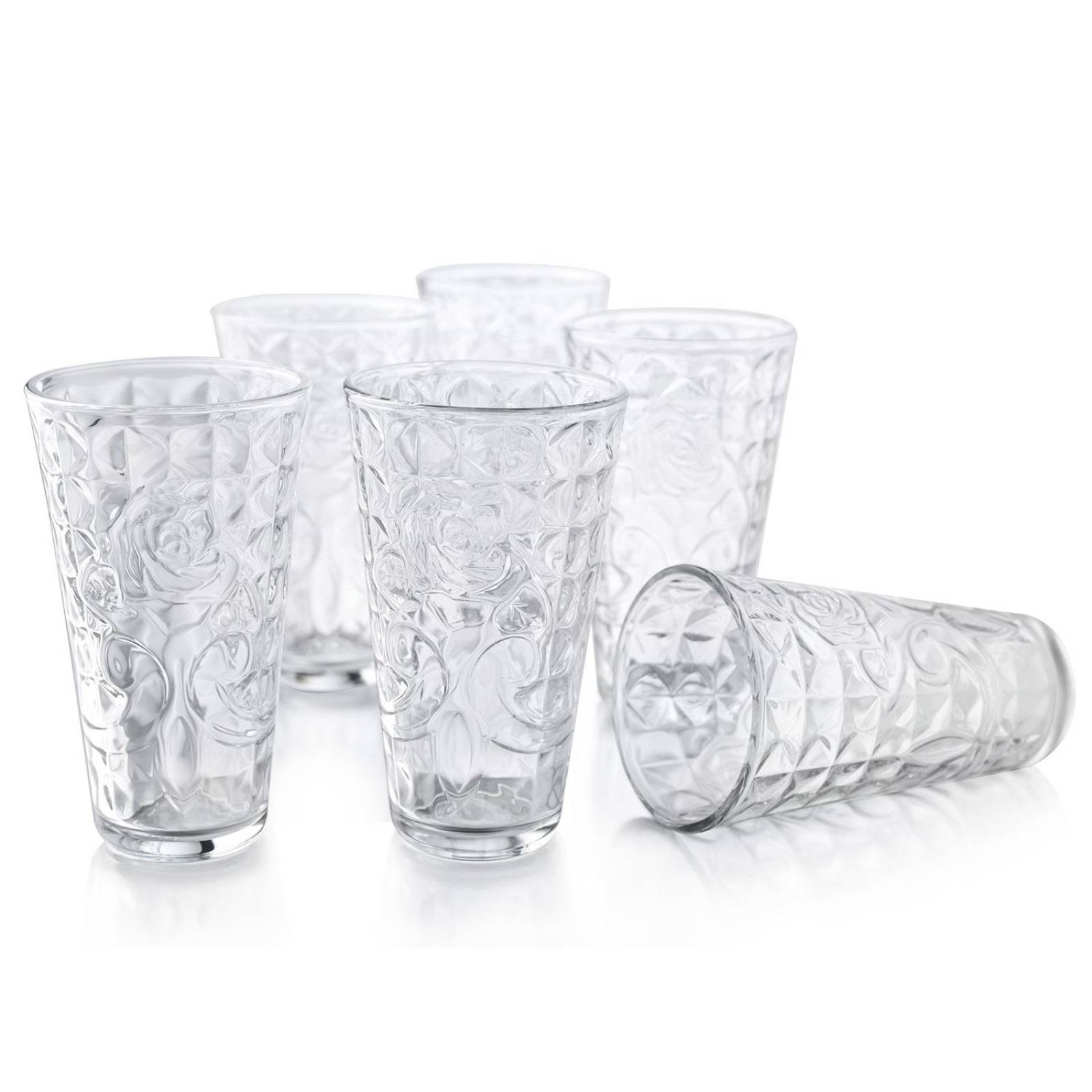 Juego Vasos De Vidrio Lisos 360ml 6 Piezas Santa Elenita 