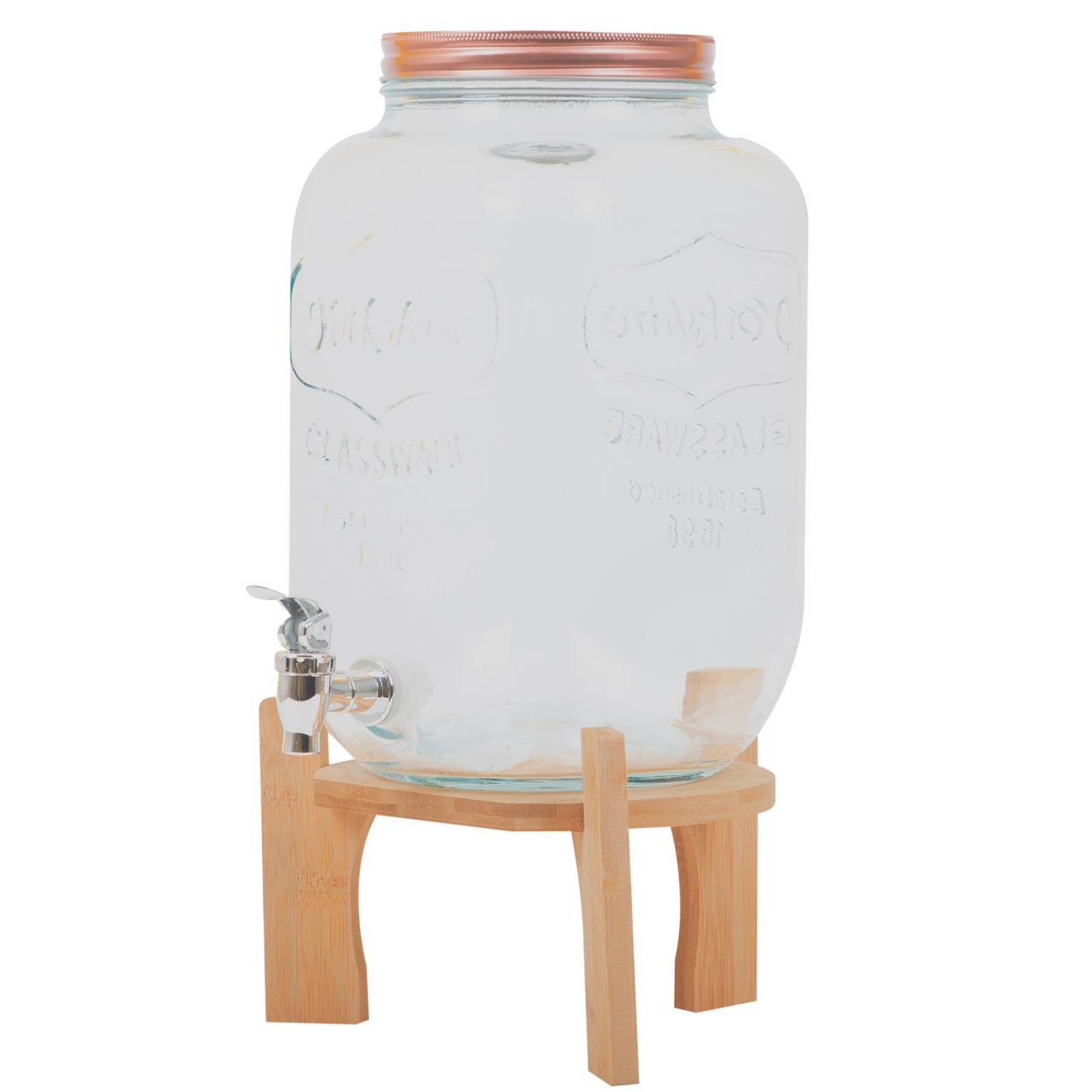 Dispensador Bebidas 8 Litros Vitrolero + Juego Vasos Cristal 