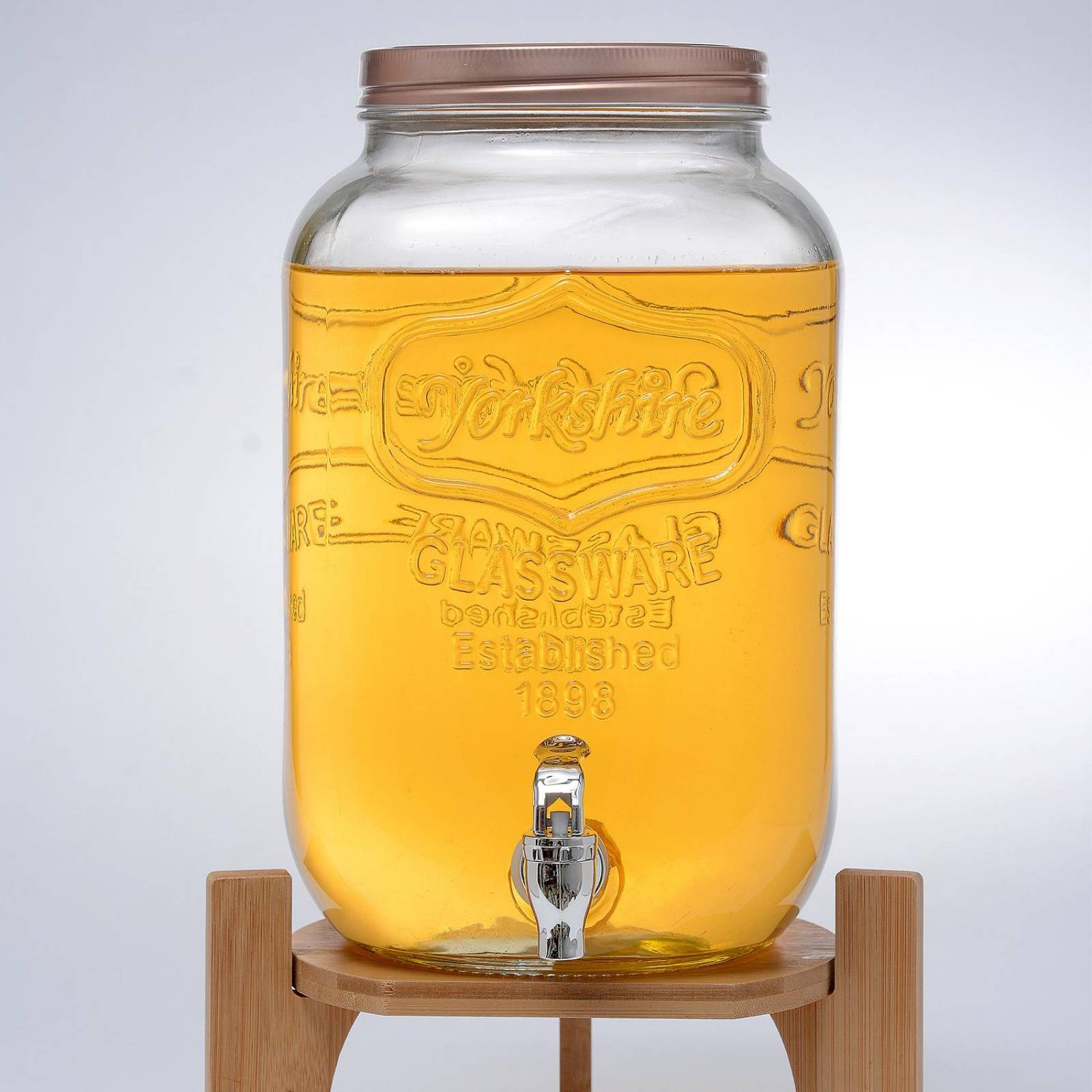 Dispensador Bebidas 8 Litros Vitrolero + Juego Vasos Cristal 