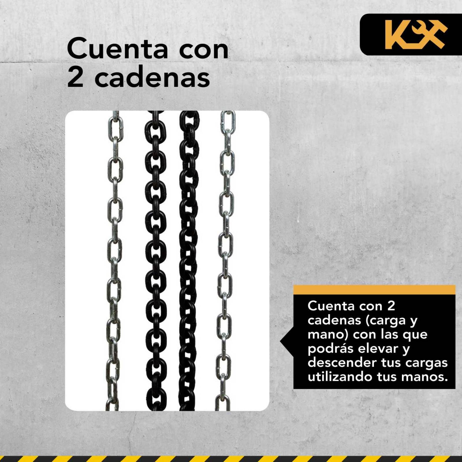 Polipasto Garrucha Manual Carga 5 Toneladas Cadena 3 Metros