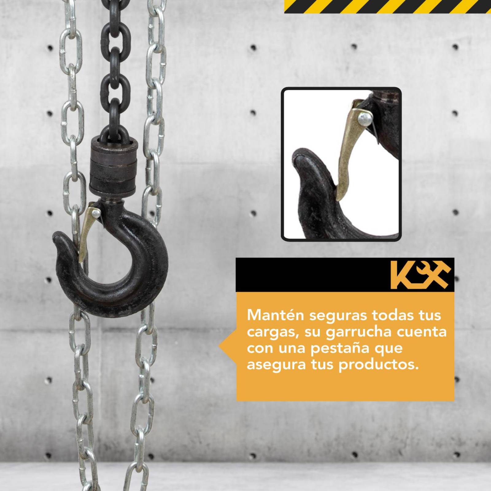 Polipasto Garrucha Manual Carga 5 Toneladas Cadena 3 Metros