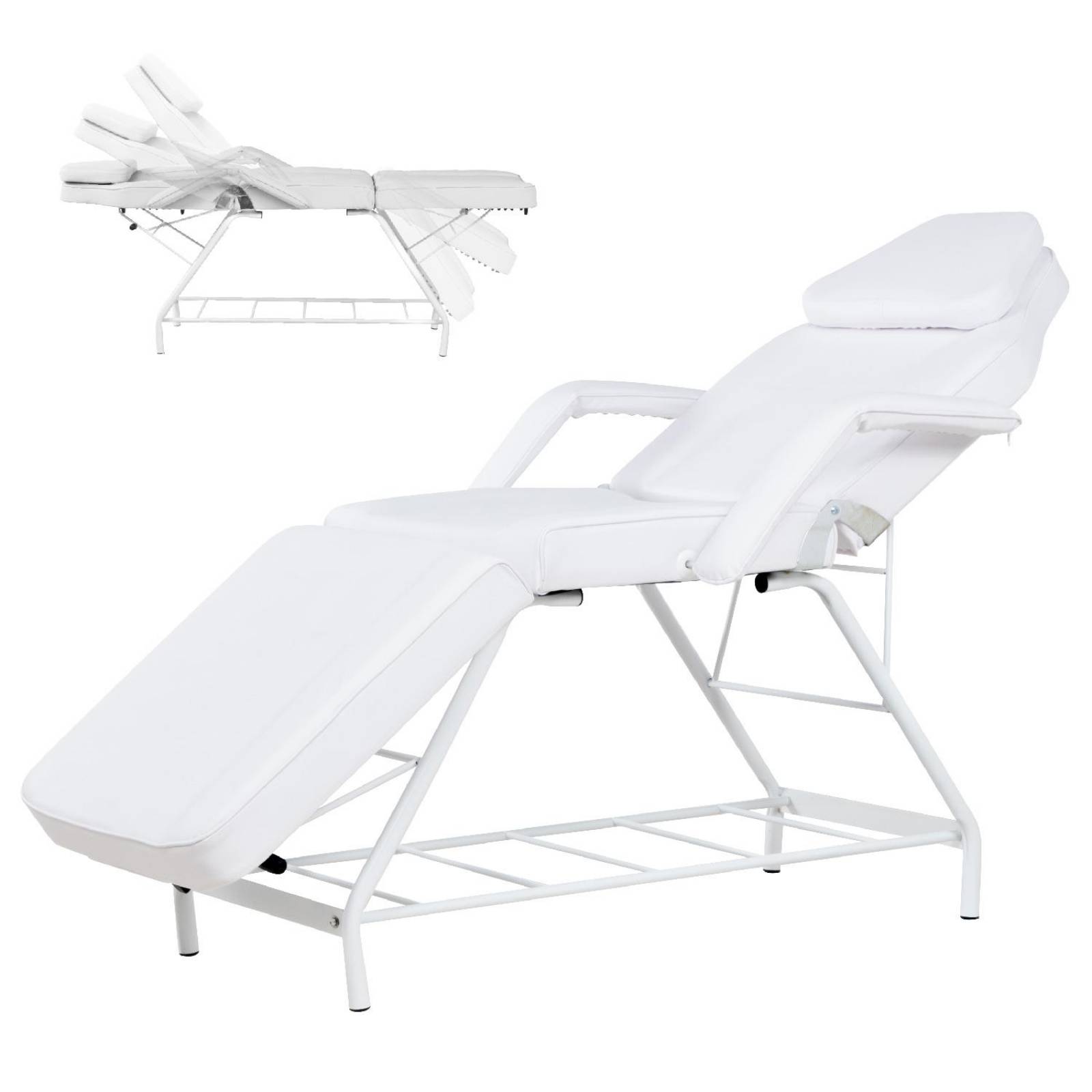 Cama Masaje Silla para Faciales Reclinable Spa Profesional Blanco
