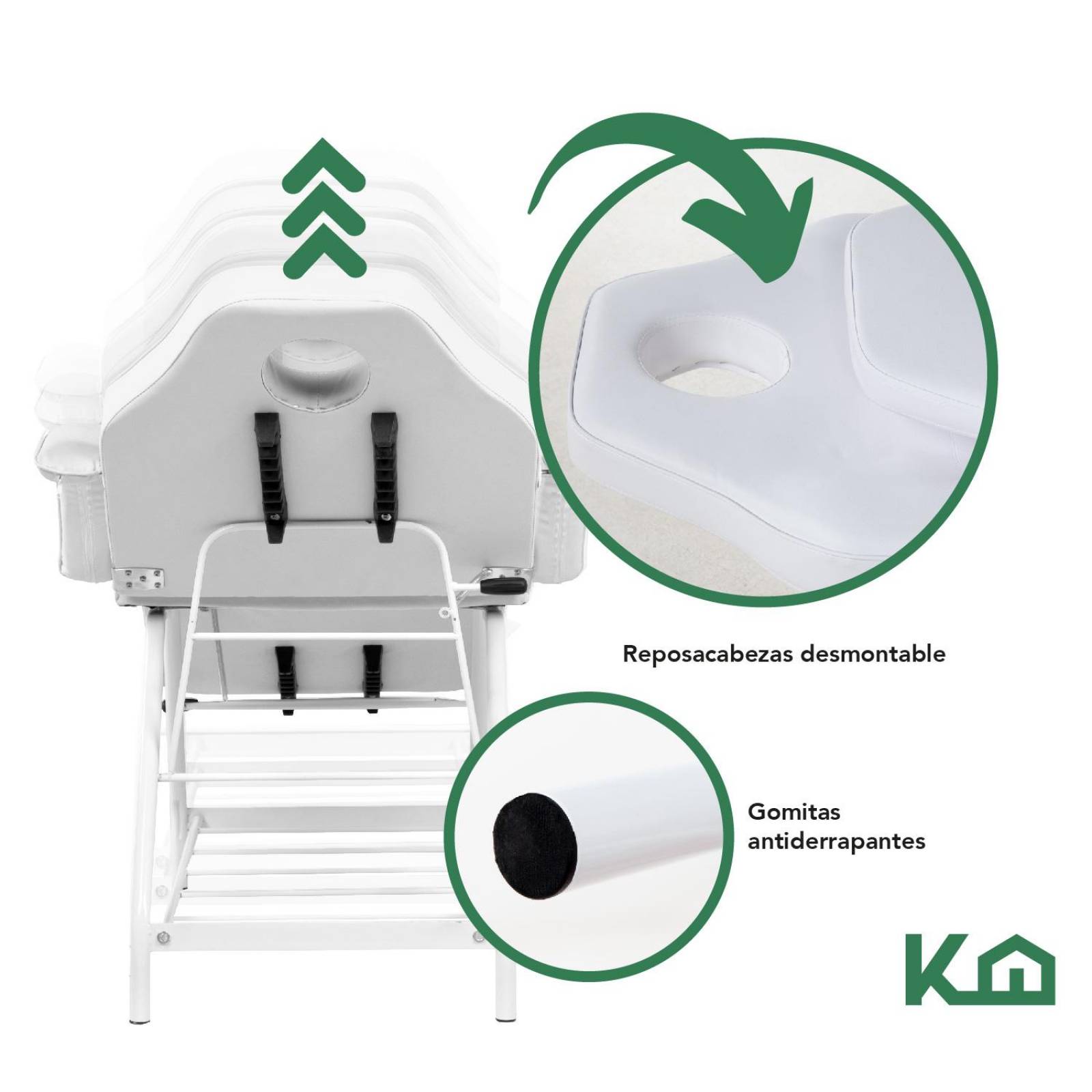 Cama Masaje Silla para Faciales Reclinable Spa Profesional Blanco