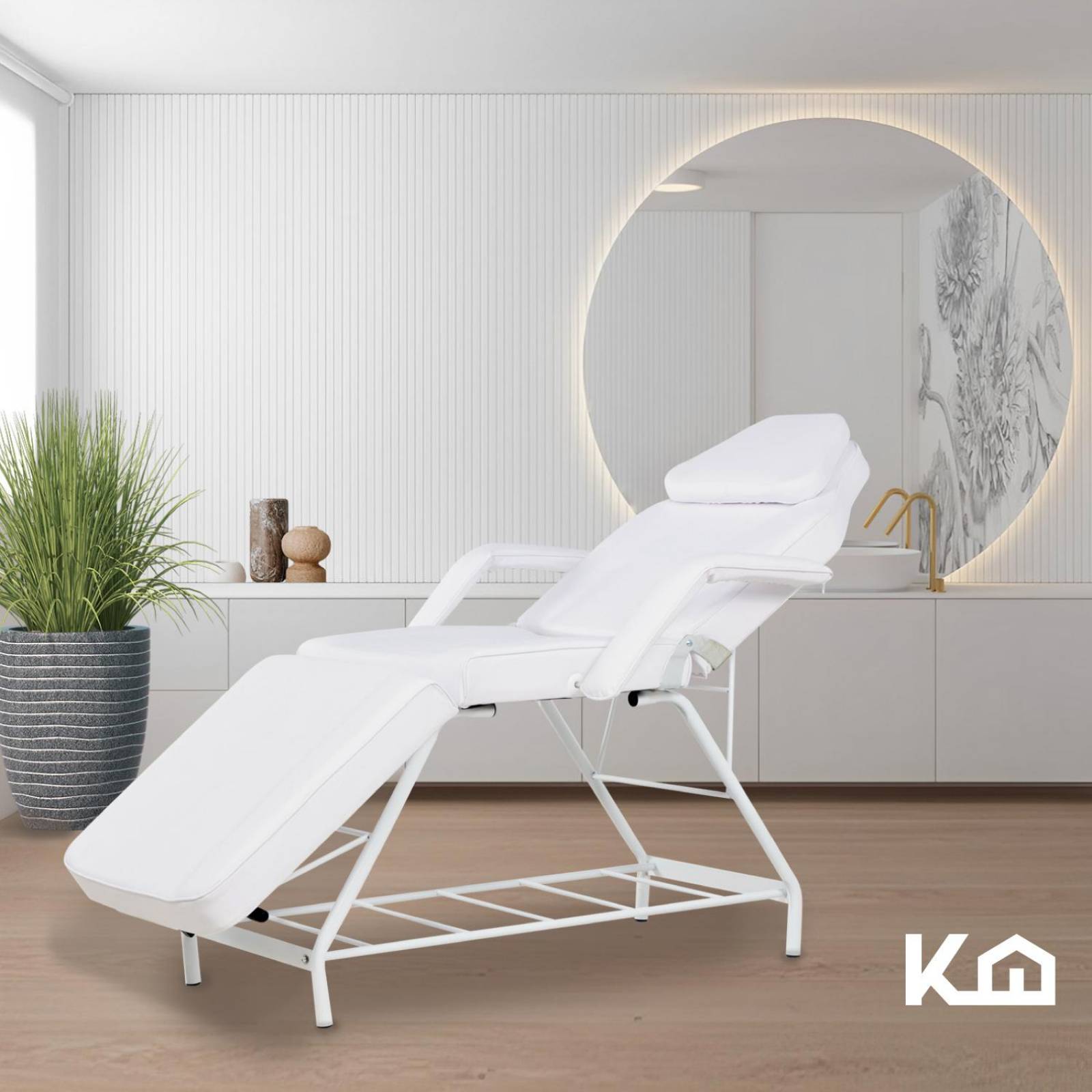 Cama Masaje Silla para Faciales Reclinable Spa Profesional Blanco