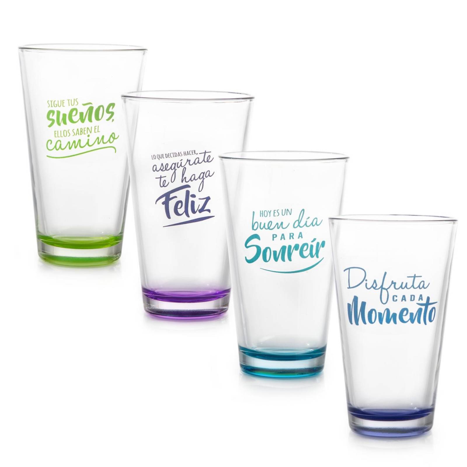 Juego De Vasos Libbey 414ml De Vidrio Decorado 4 Piezas 