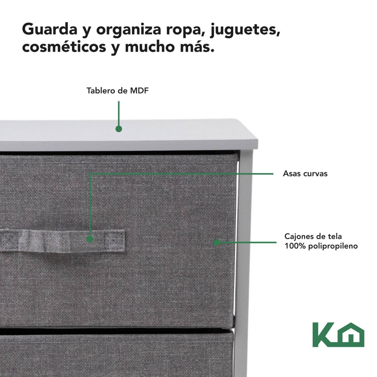 Comoda Cajonera 2 Cajones 2Pzas Colchon Matrimonial en Caja Blanco y gris
