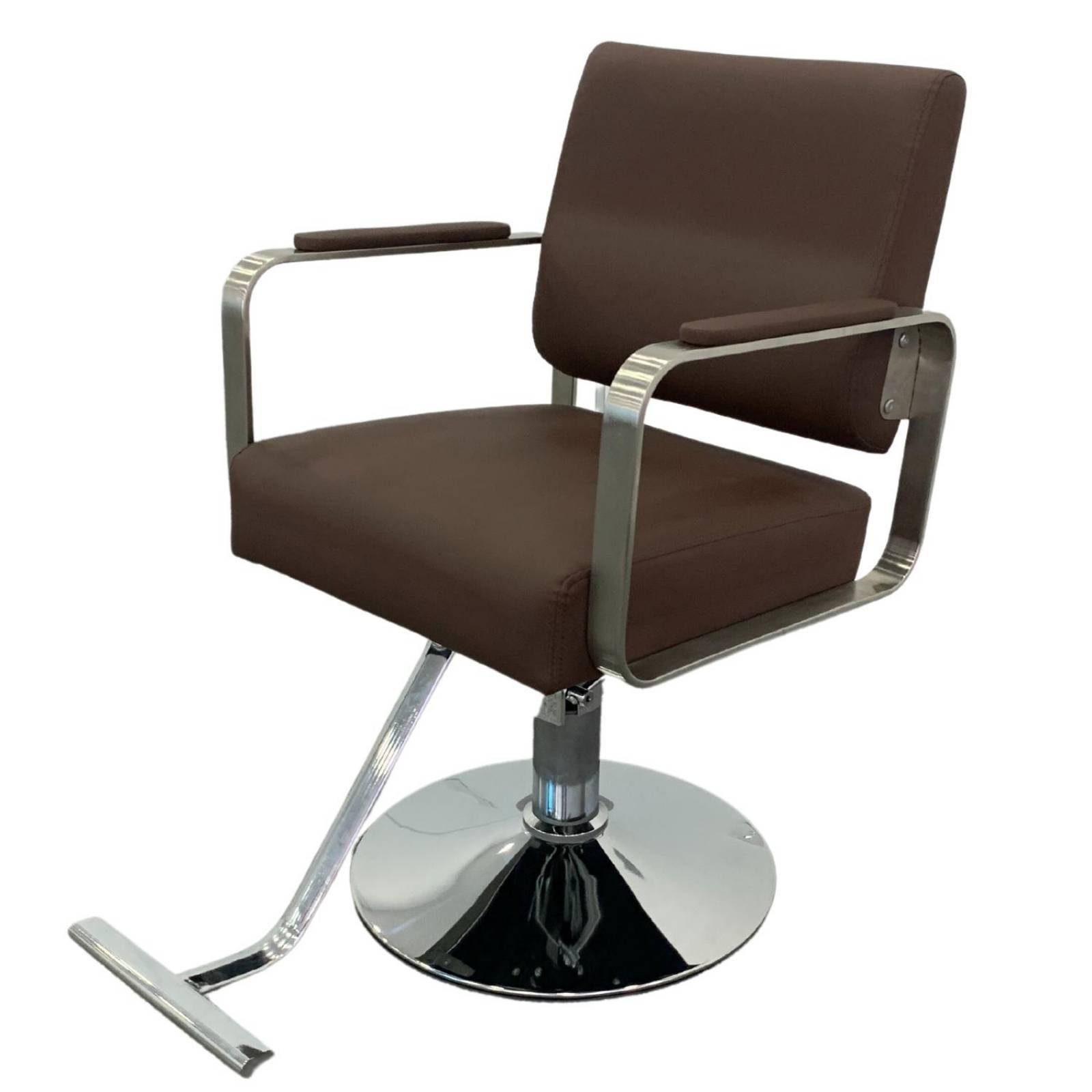 Sillon Barbero Hidraulico Ajustable Marron Estetica Barberia 
