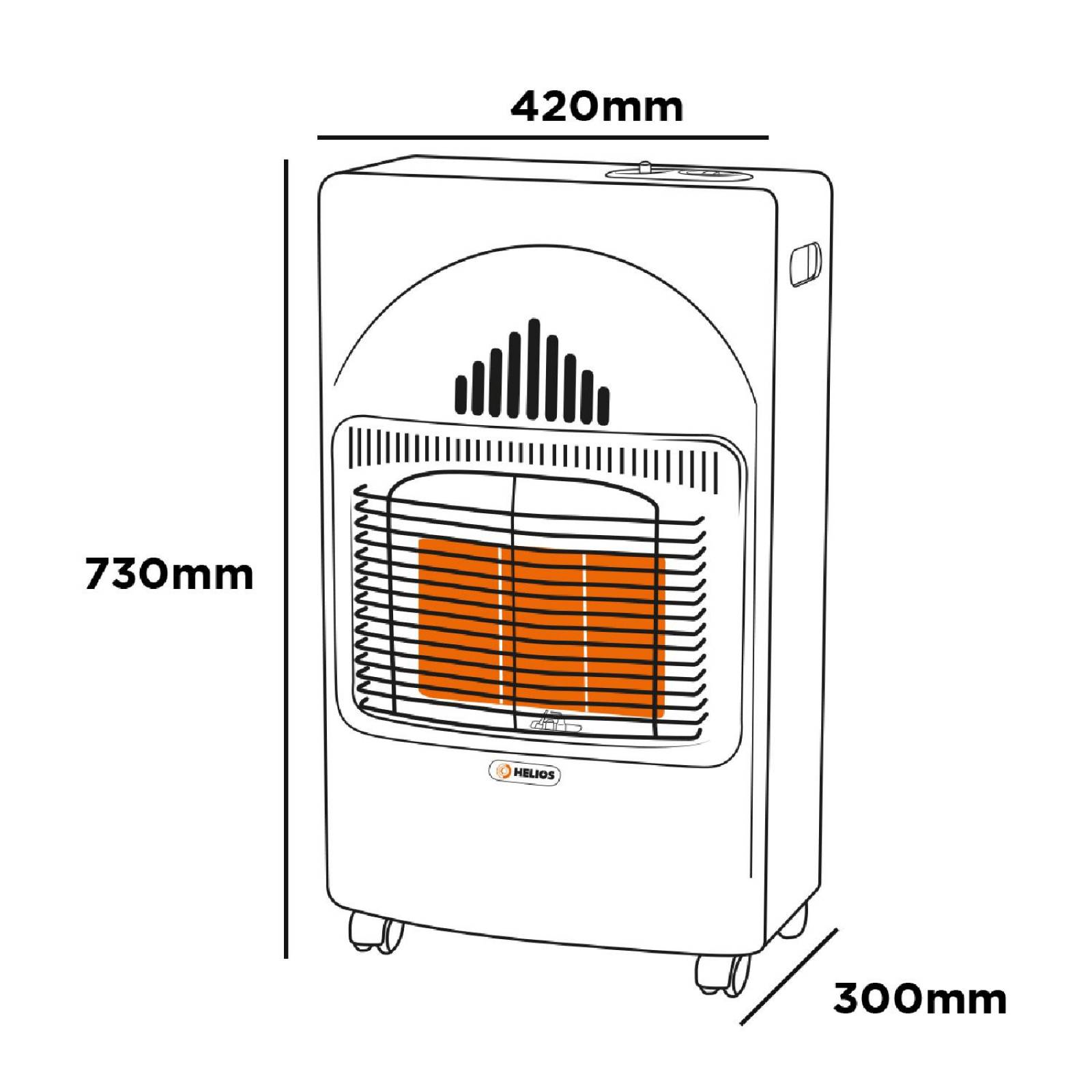 Calefactor Calentador De Gas LP Helios Portatil 3 Niveles