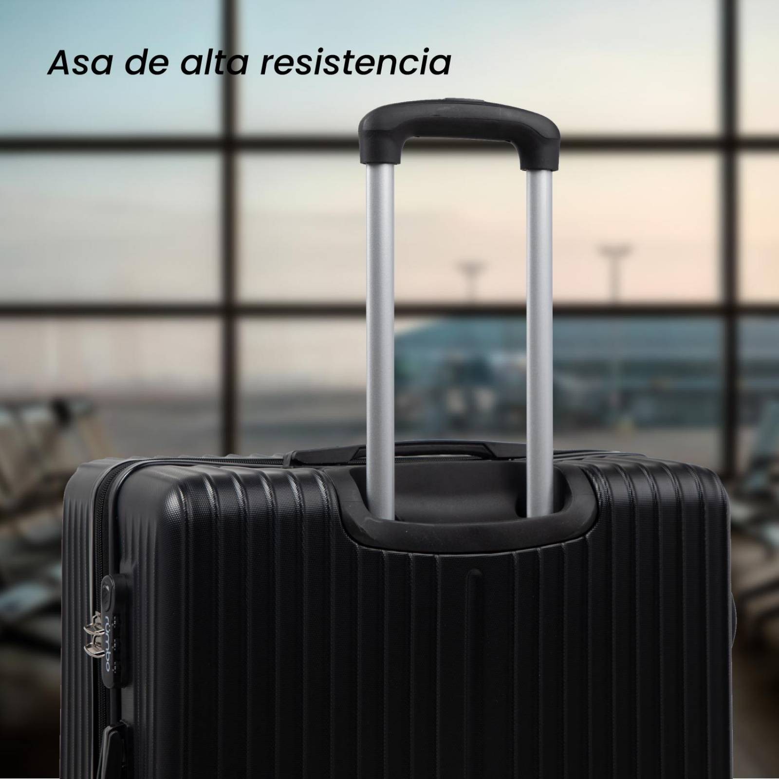 Juego 3 Maletas De Viaje Rigidas Ruedas 360 Bolsas De Viaje Negro 1