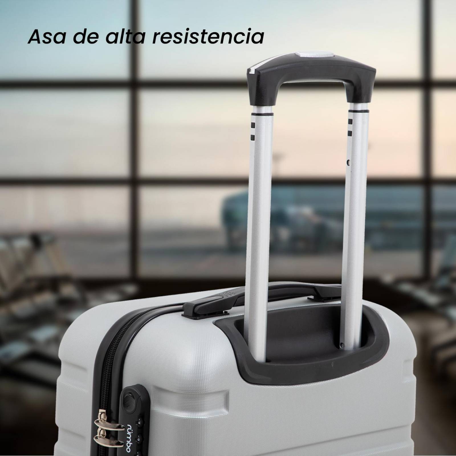 Juego 3 Maletas De Viaje Rigidas Ruedas 360 Bolsas De Viaje Gris Plata 2