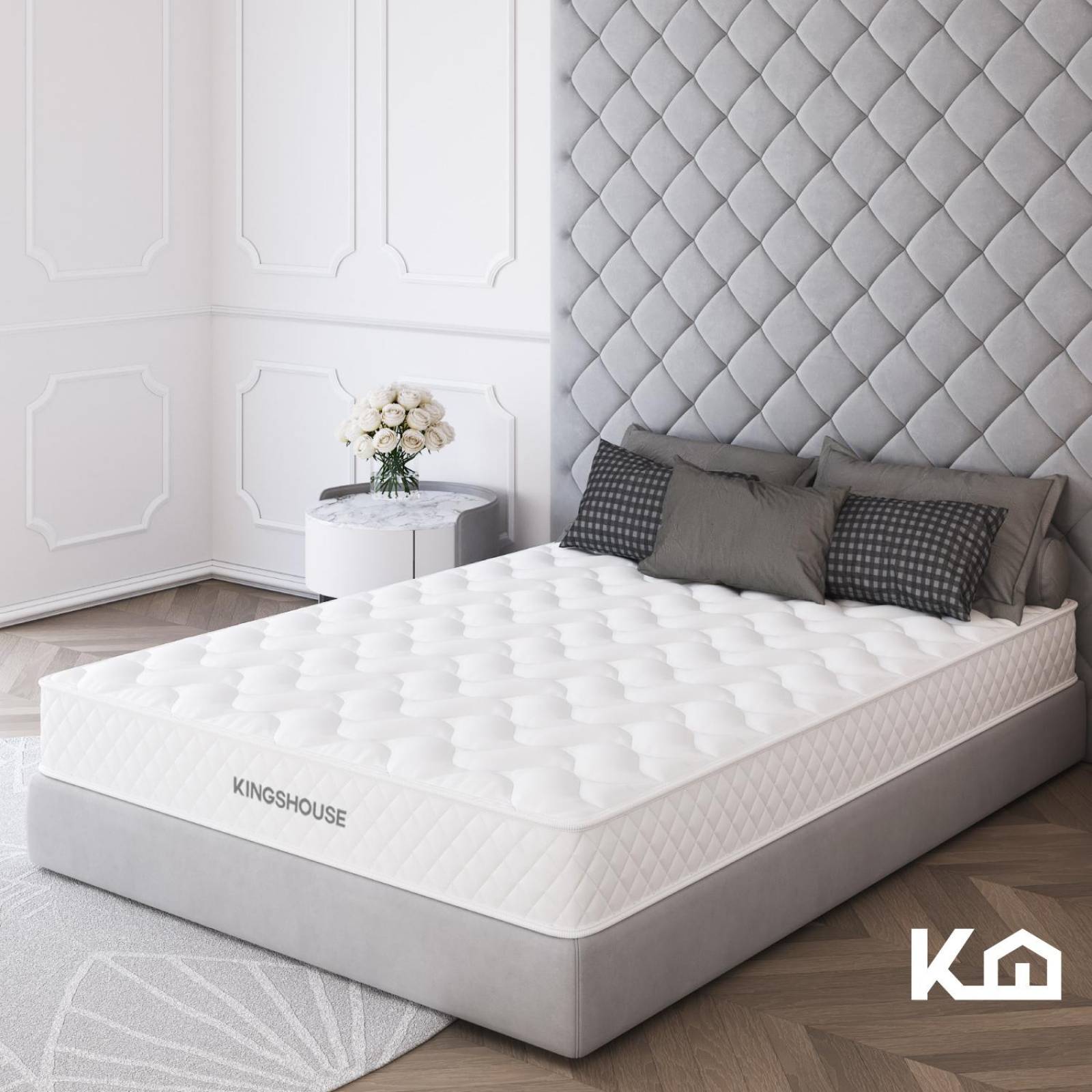 Colchon Matrimonial En Caja 15cm Alto KingsHouse Blanco