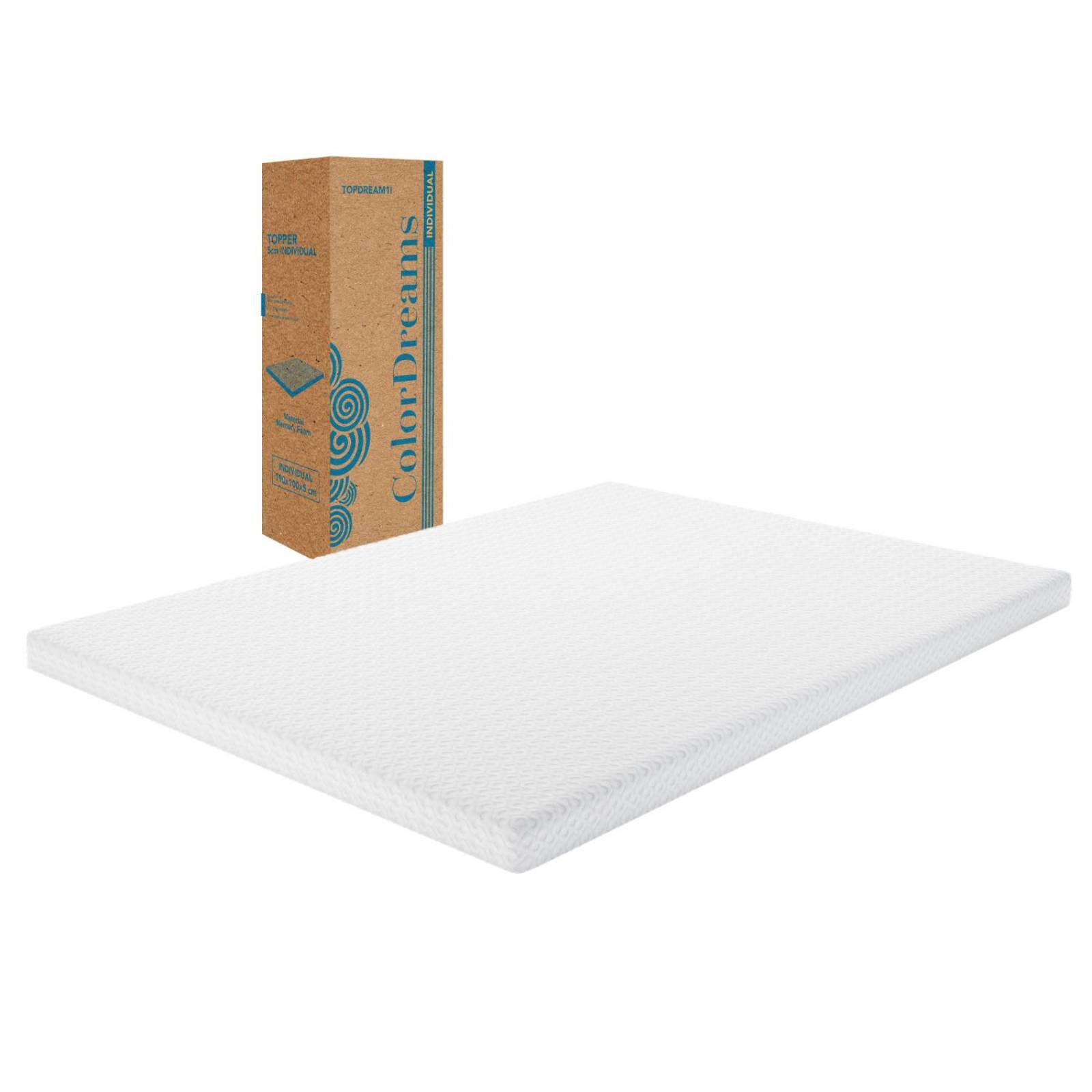 Colchoneta Cubre Colchon Topper Memory Foam 5cm Individual 