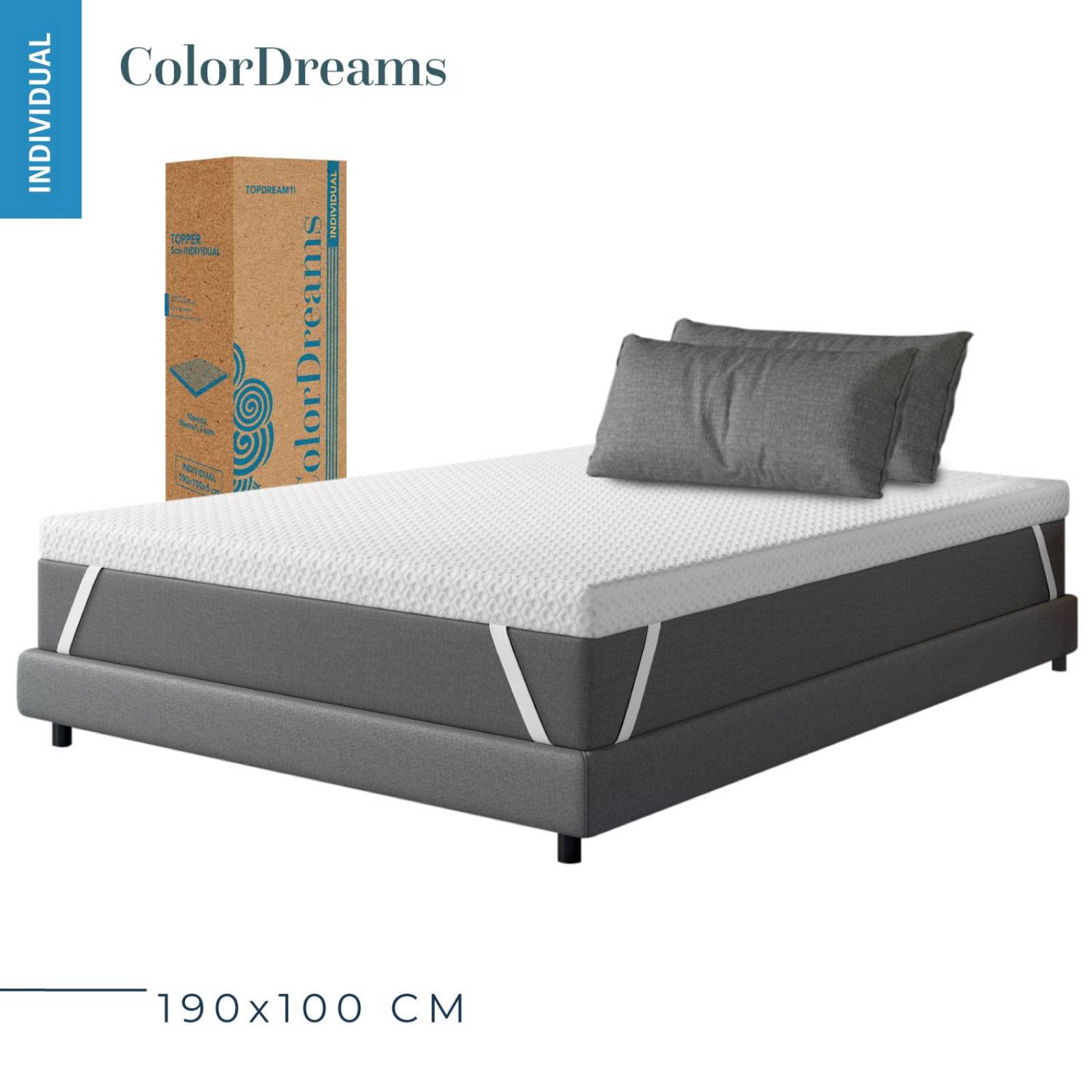 Colchoneta Cubre Colchon Topper Memory Foam 5cm Individual 