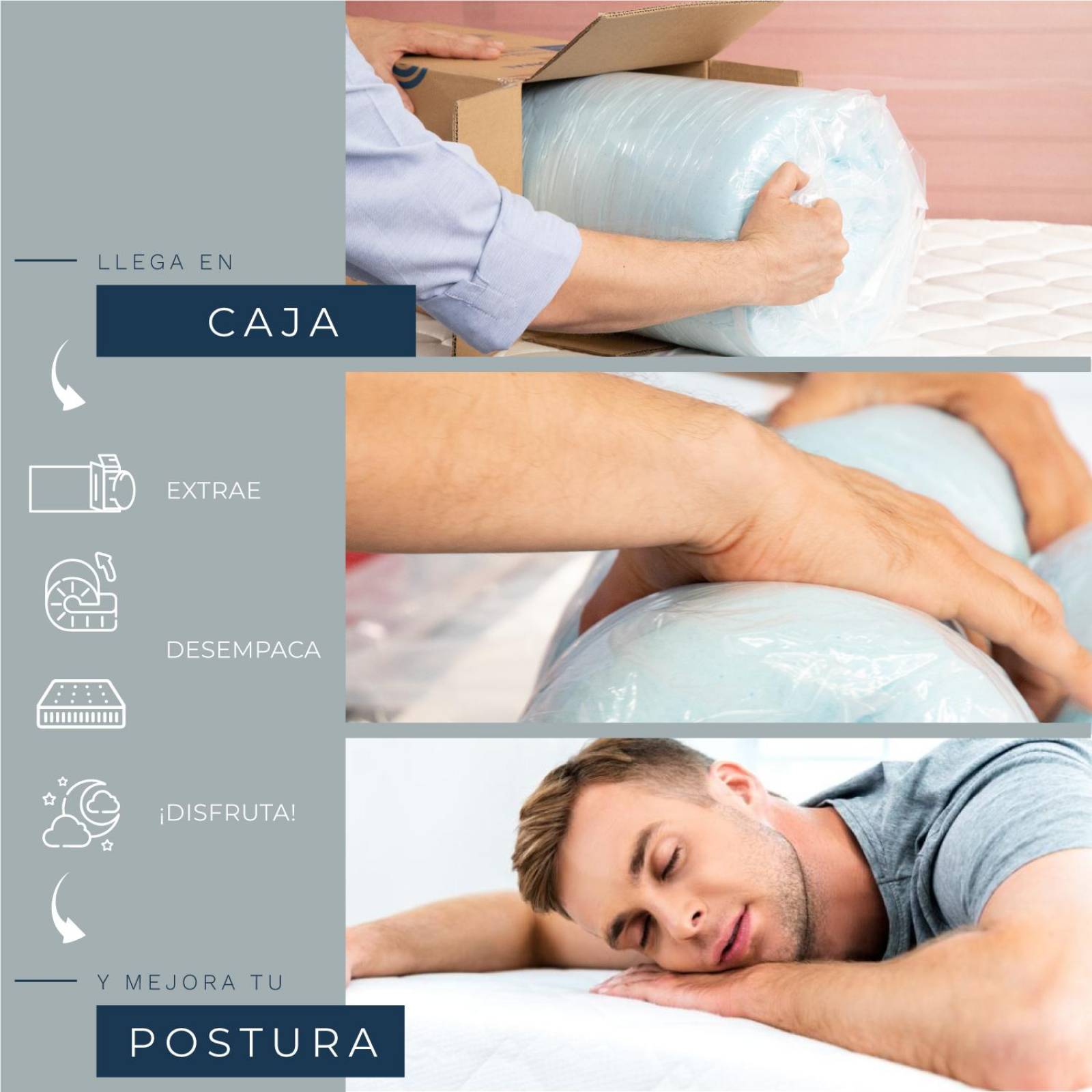 Colchoneta Cubre Colchon Topper Memory Foam 5cm Individual 