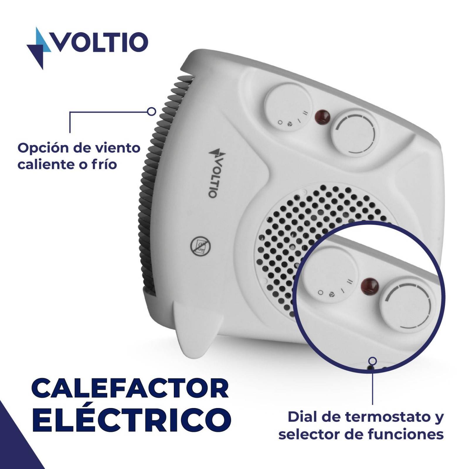Calefactor Portatil Calentador Electrico Ventilador 1500W 