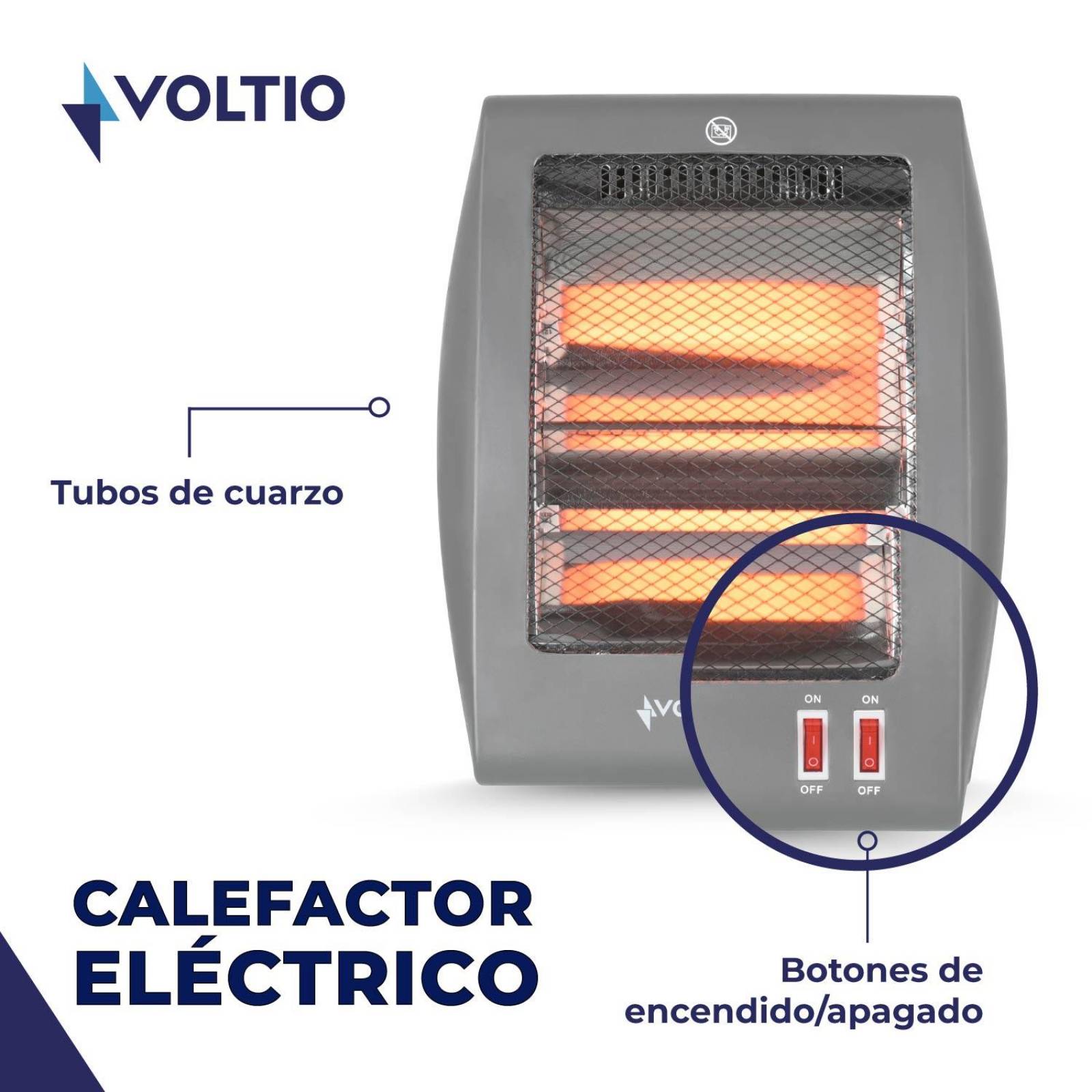 Calefactor Electrico De Cuarzo 800W Calentador 2 Niveles 