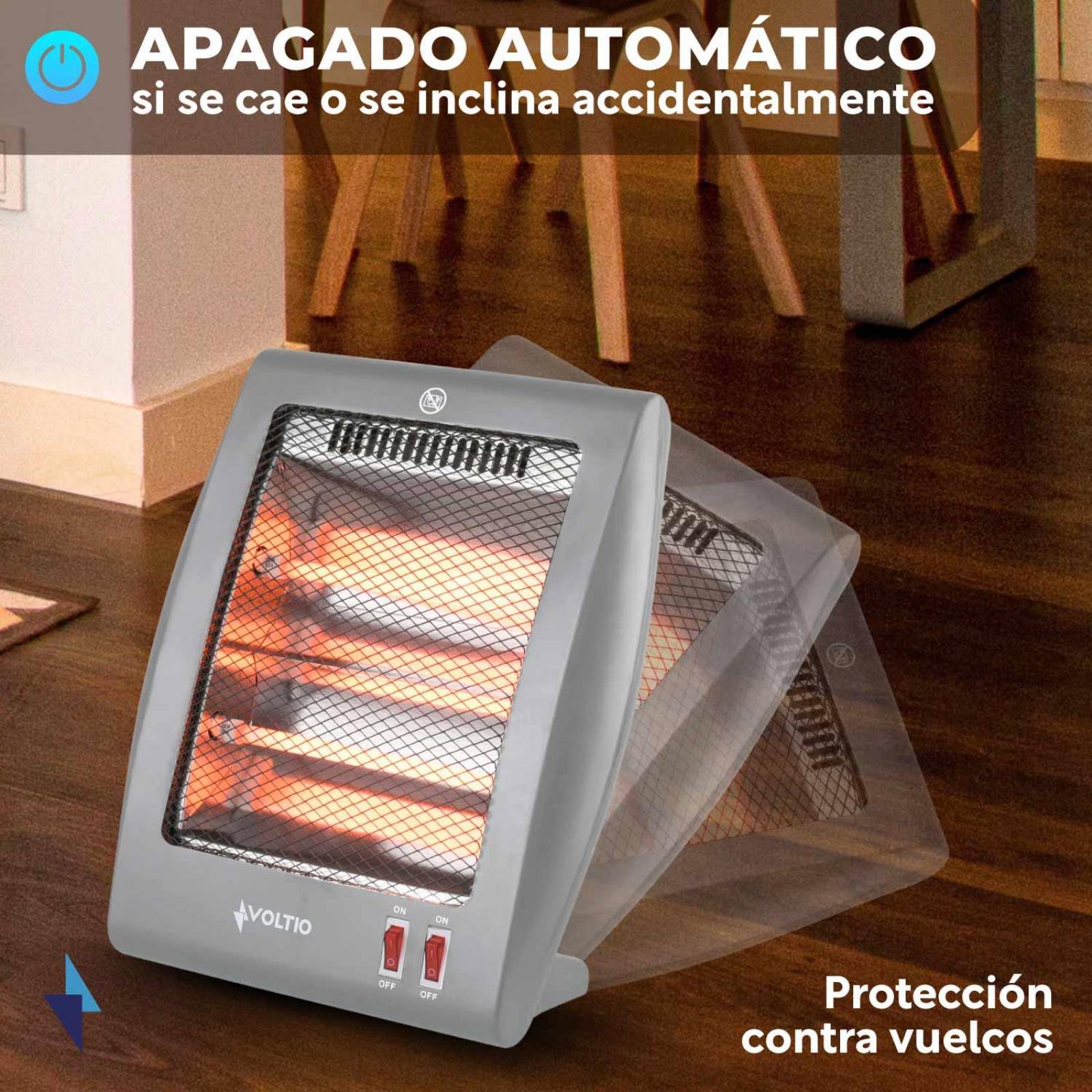 Calefactor Electrico De Cuarzo 800W Calentador 2 Niveles 