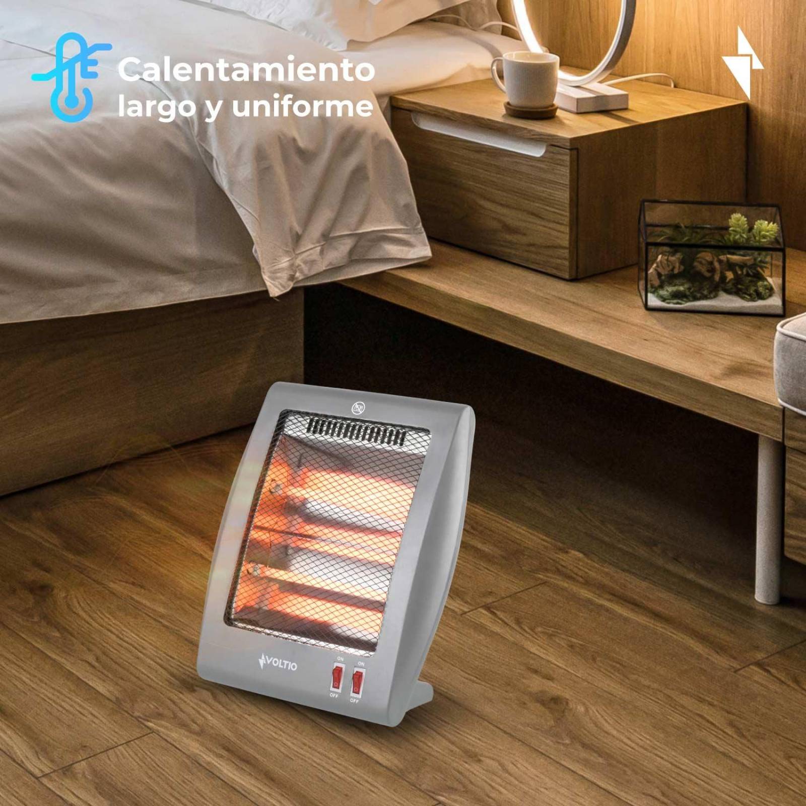 Calefactor Electrico De Cuarzo 800W Calentador 2 Niveles 