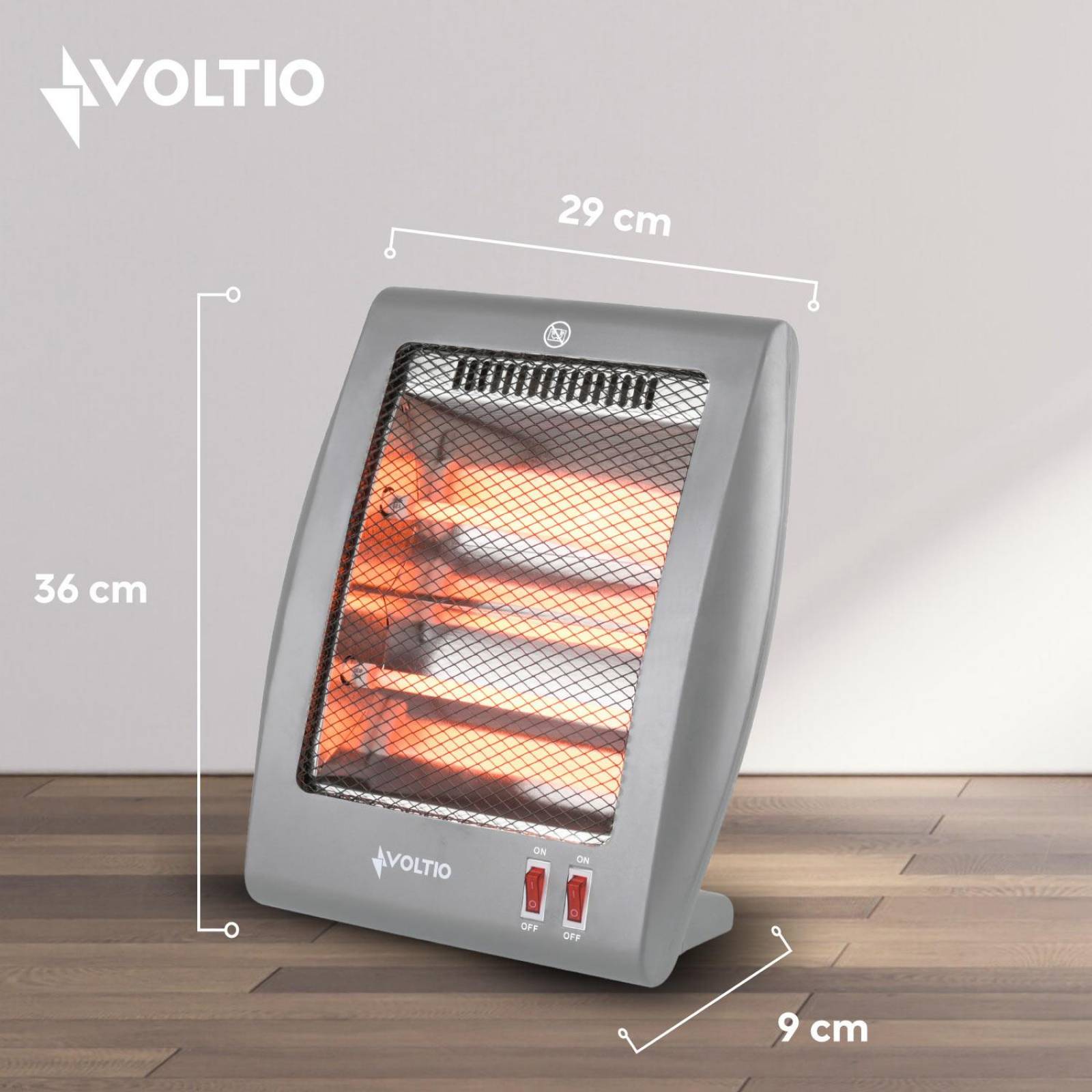 Calefactor Electrico De Cuarzo 800W Calentador 2 Niveles 