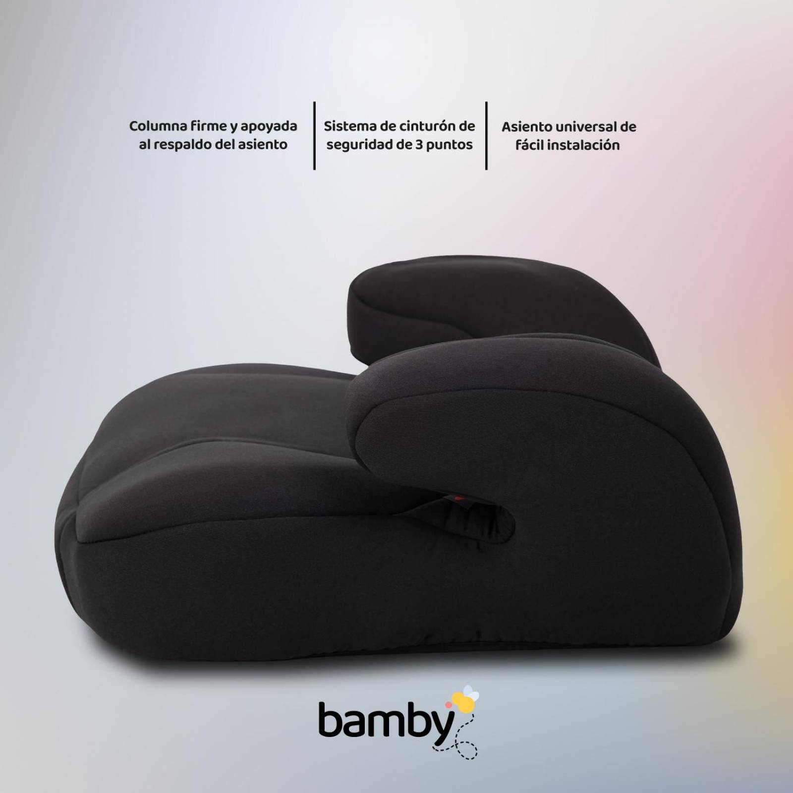 Asiento Elevador Coche Para Bebe Booster Carro Cojin Silla Negro