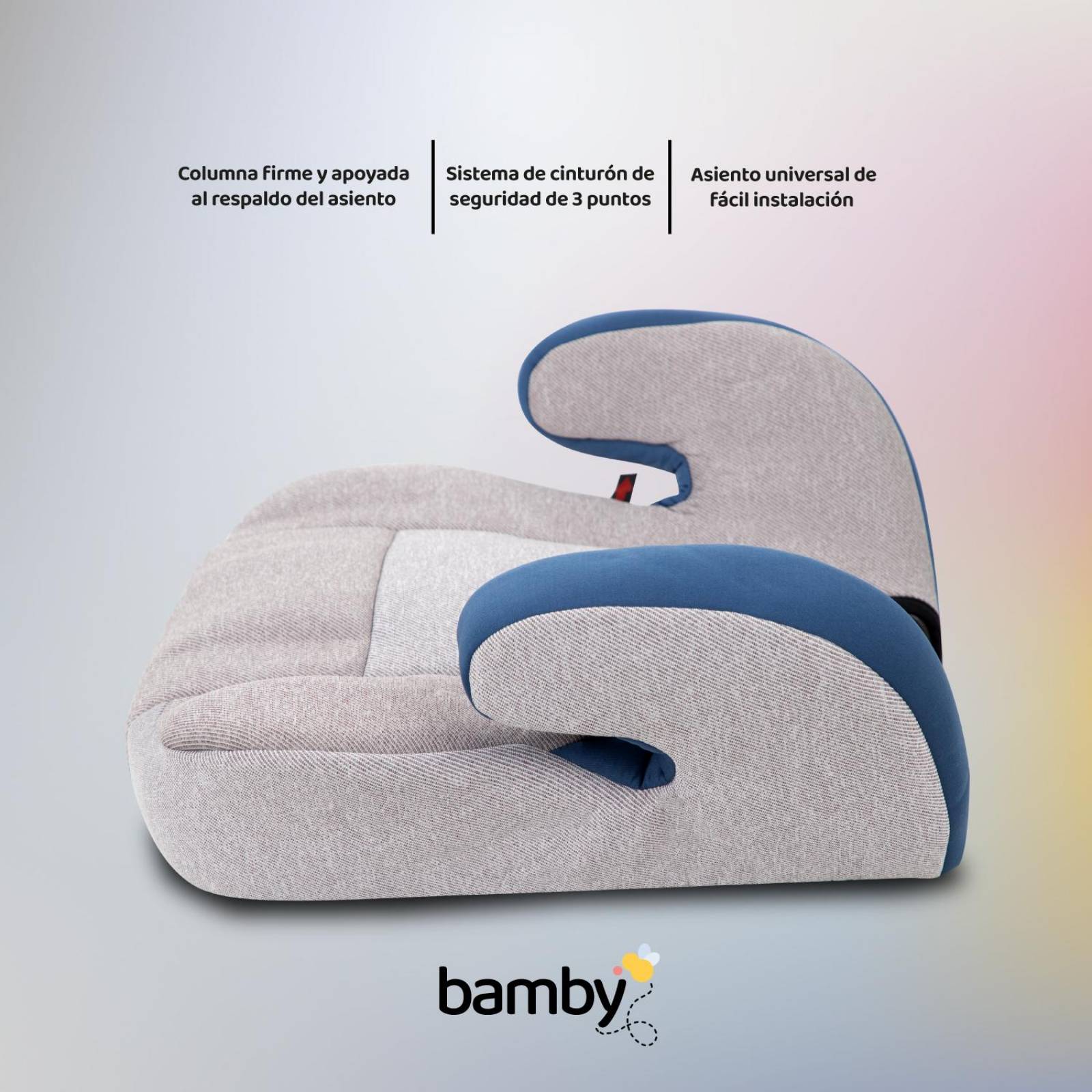 Asiento Elevador Coche Para Bebe Booster Carro Cojin Silla Gris