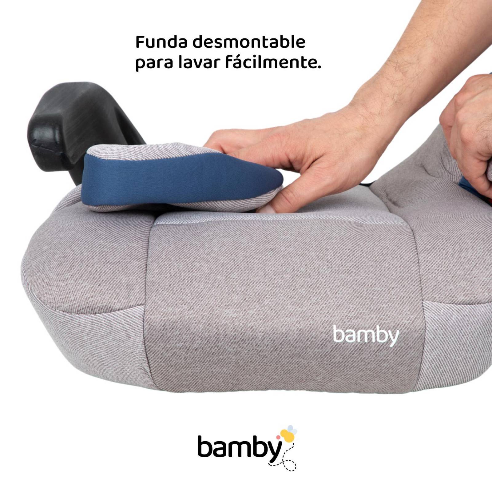 Asiento Elevador Coche Para Bebe Booster Carro Cojin Silla Gris