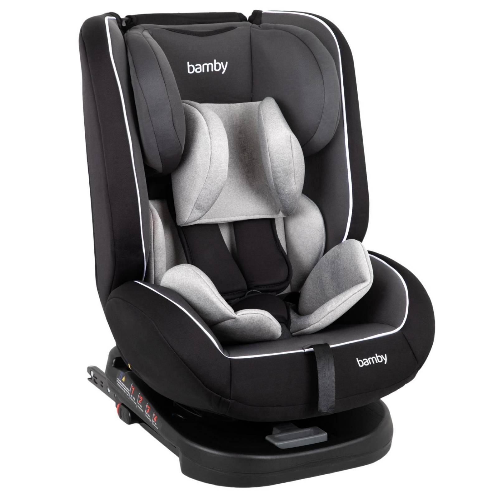 Autoasiento 360 Para Carro Con Sistema Seguridad Coche Bebes Gris