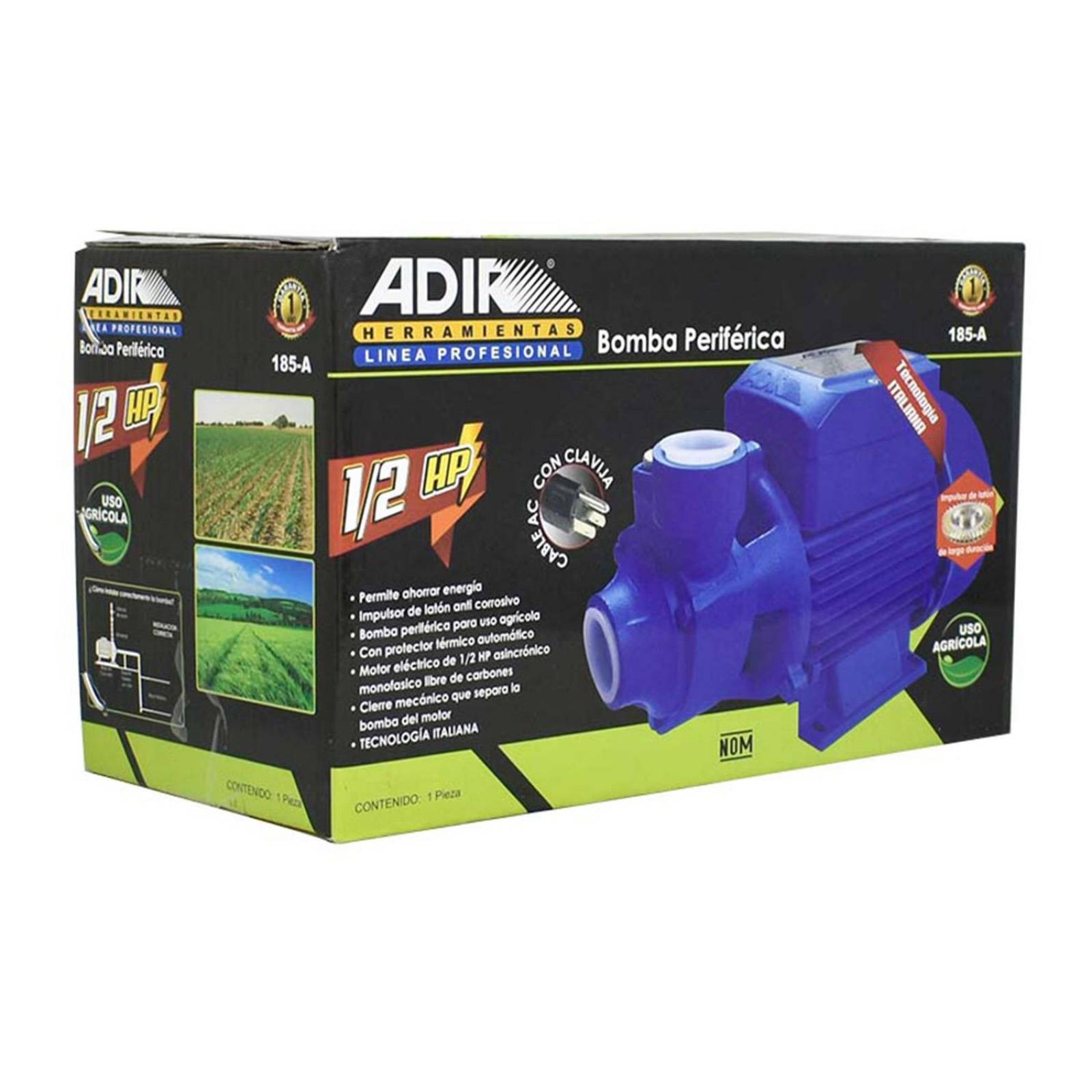 Bomba Electrica Periferica Para Agua 1/2 Hp 185-A Adir 