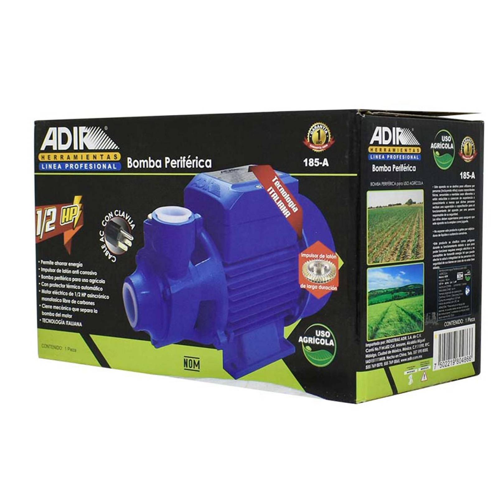 Bomba Electrica Periferica Para Agua 1/2 Hp 185-A Adir 